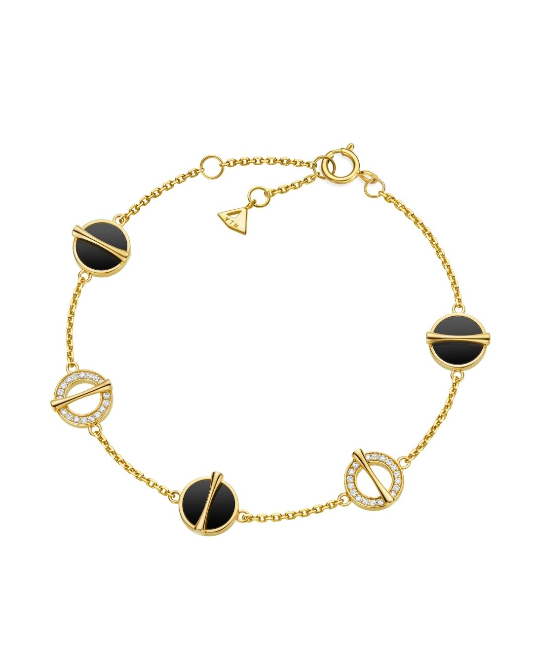 The Golden Ratio 5-motif Diamond Tennis Bracelet - Onyx