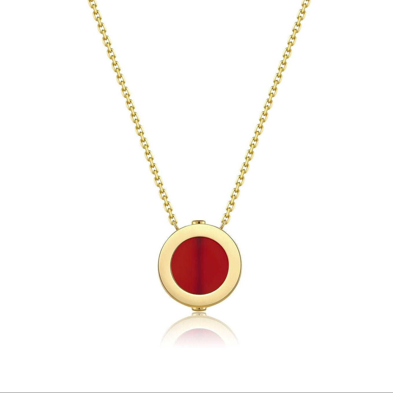 The Golden Ratio Diamond Necklace - Carnelian - 18K Solid Gold - YIN Fine Jewelry - Chinese Modern Gold Jewelry