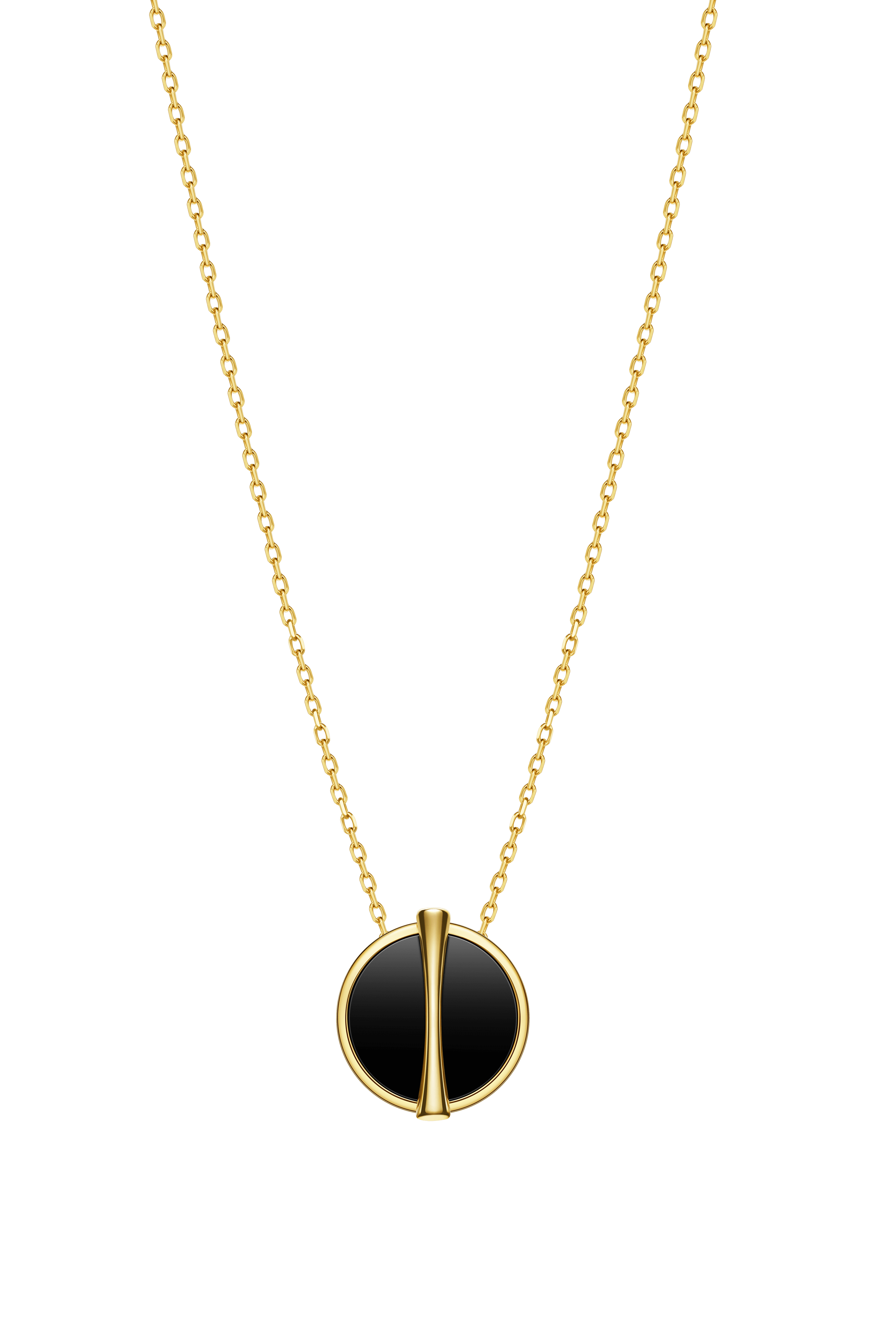 The Golden Ratio Necklace - Onyx - 18K Solid Gold - YIN Fine Jewelry - Chinese Modern Gold Jewelry