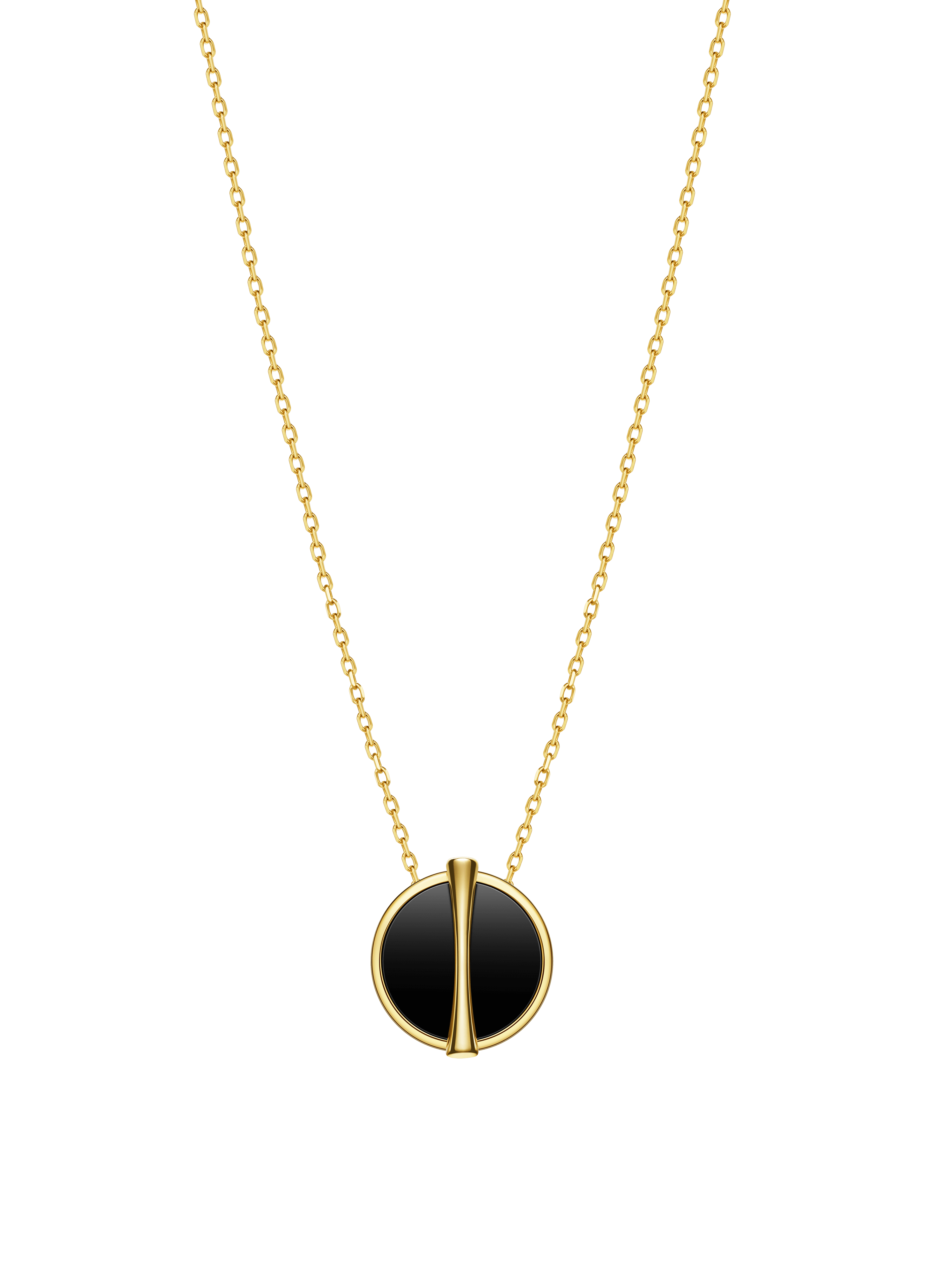 The Golden Ratio Necklace - Onyx - 18K Solid Gold - YIN Fine Jewelry - Chinese Modern Gold Jewelry