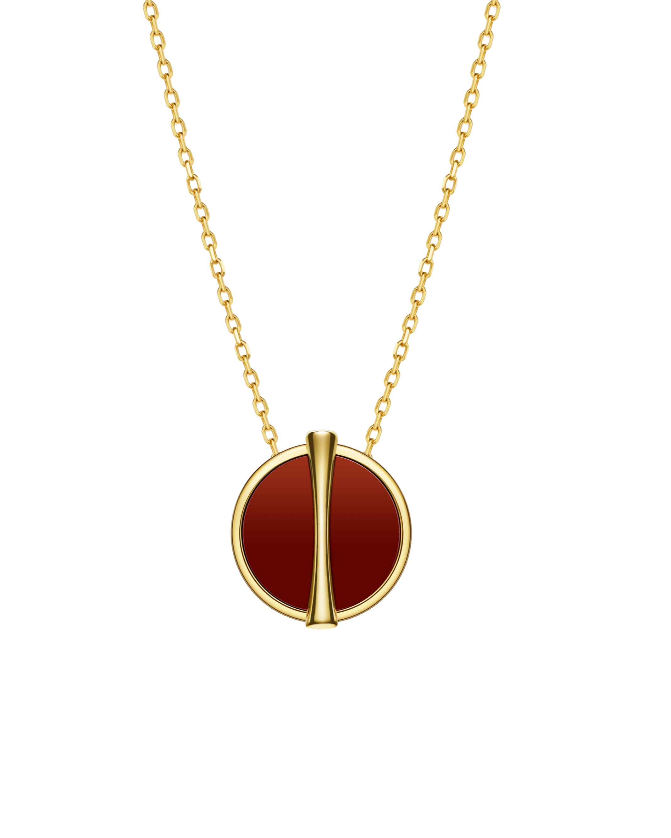 The Golden Ratio Necklace - Carnelian - 18K Solid Gold - YIN Fine Jewelry - Chinese Modern Gold Jewelry