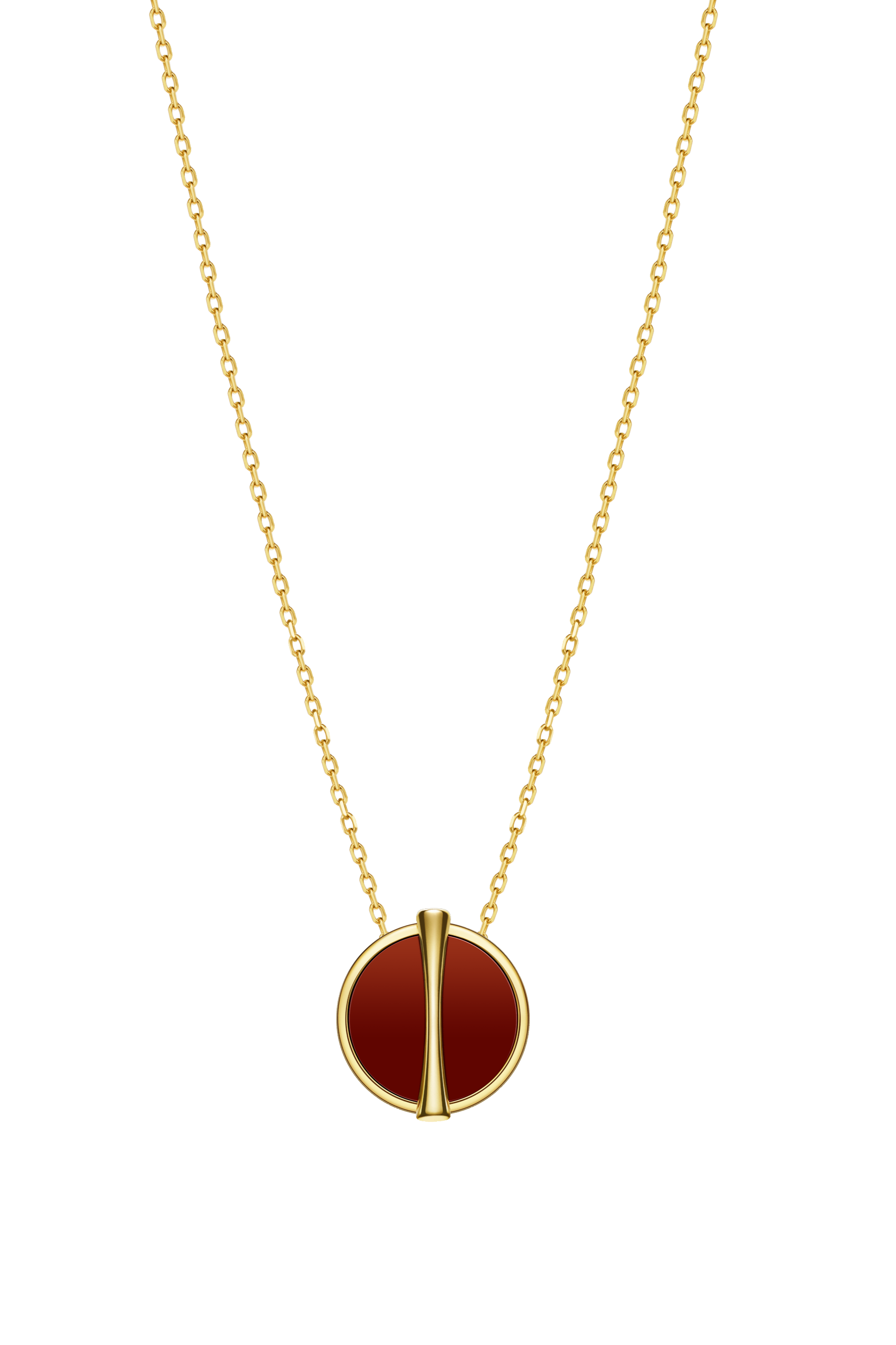 The Golden Ratio Necklace - Carnelian - 18K Solid Gold - YIN Fine Jewelry - Chinese Modern Gold Jewelry