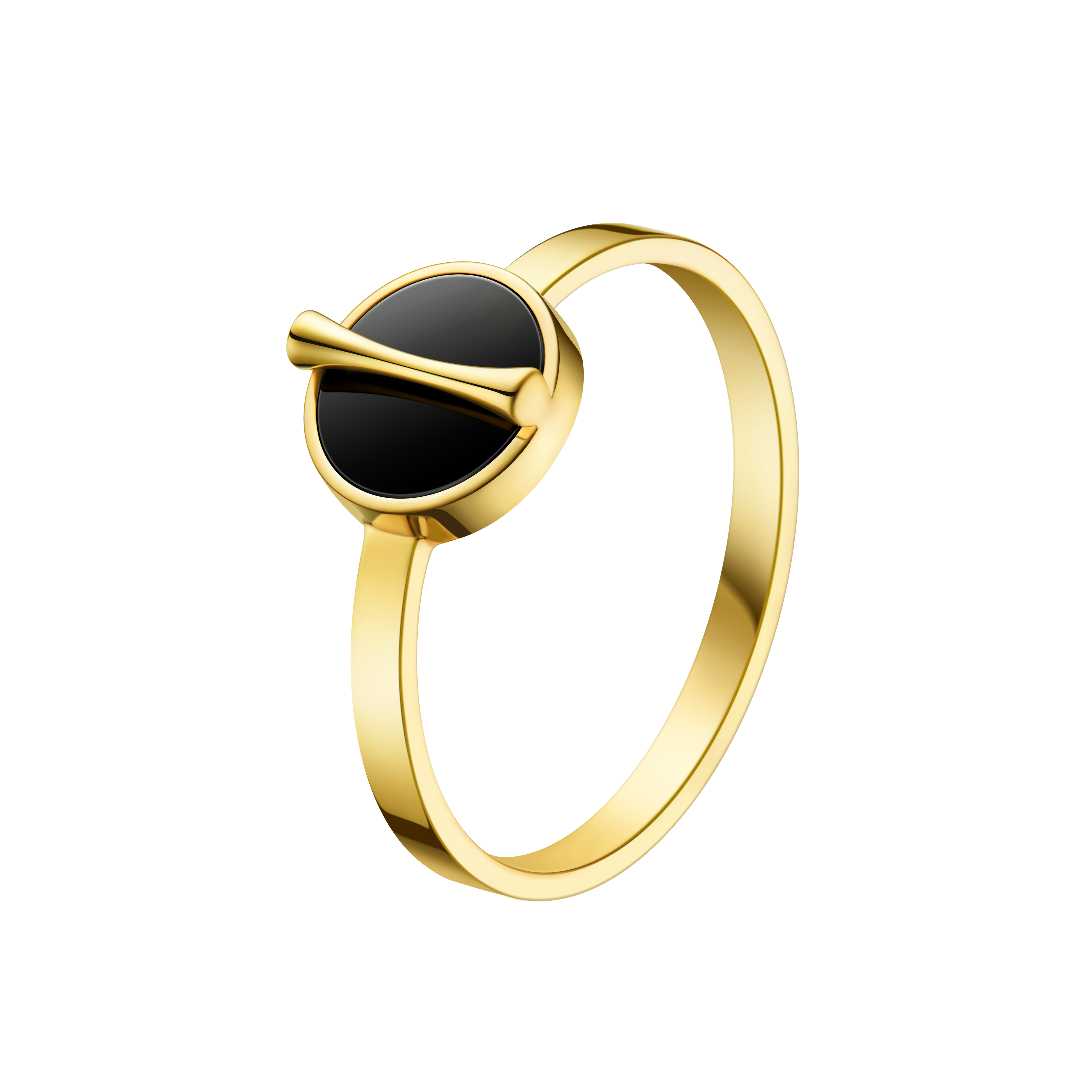 The Golden Ratio Ring - Onyx - 18K Solid Gold - YIN Fine Jewelry - Chinese Modern Gold Jewelry