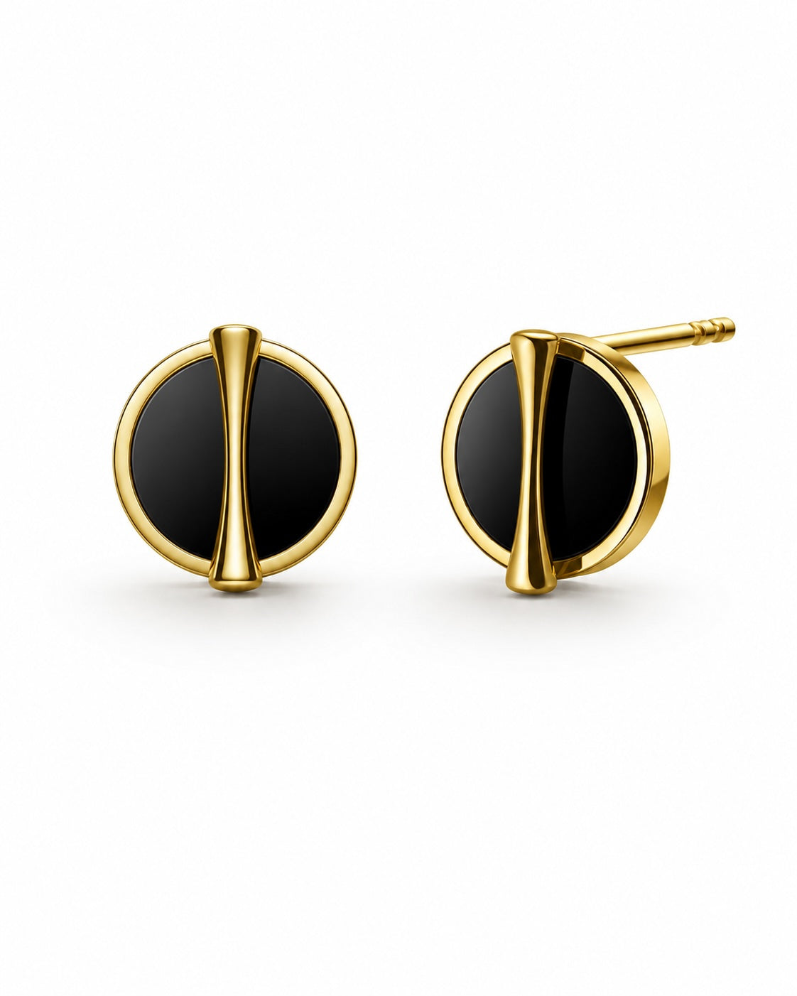 The Golden Ratio Stud Earrings - Onyx