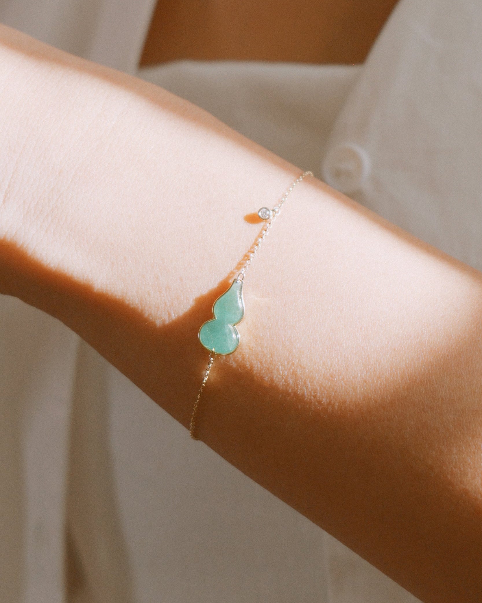 The Hulu Green Jade Gourd Bracelet