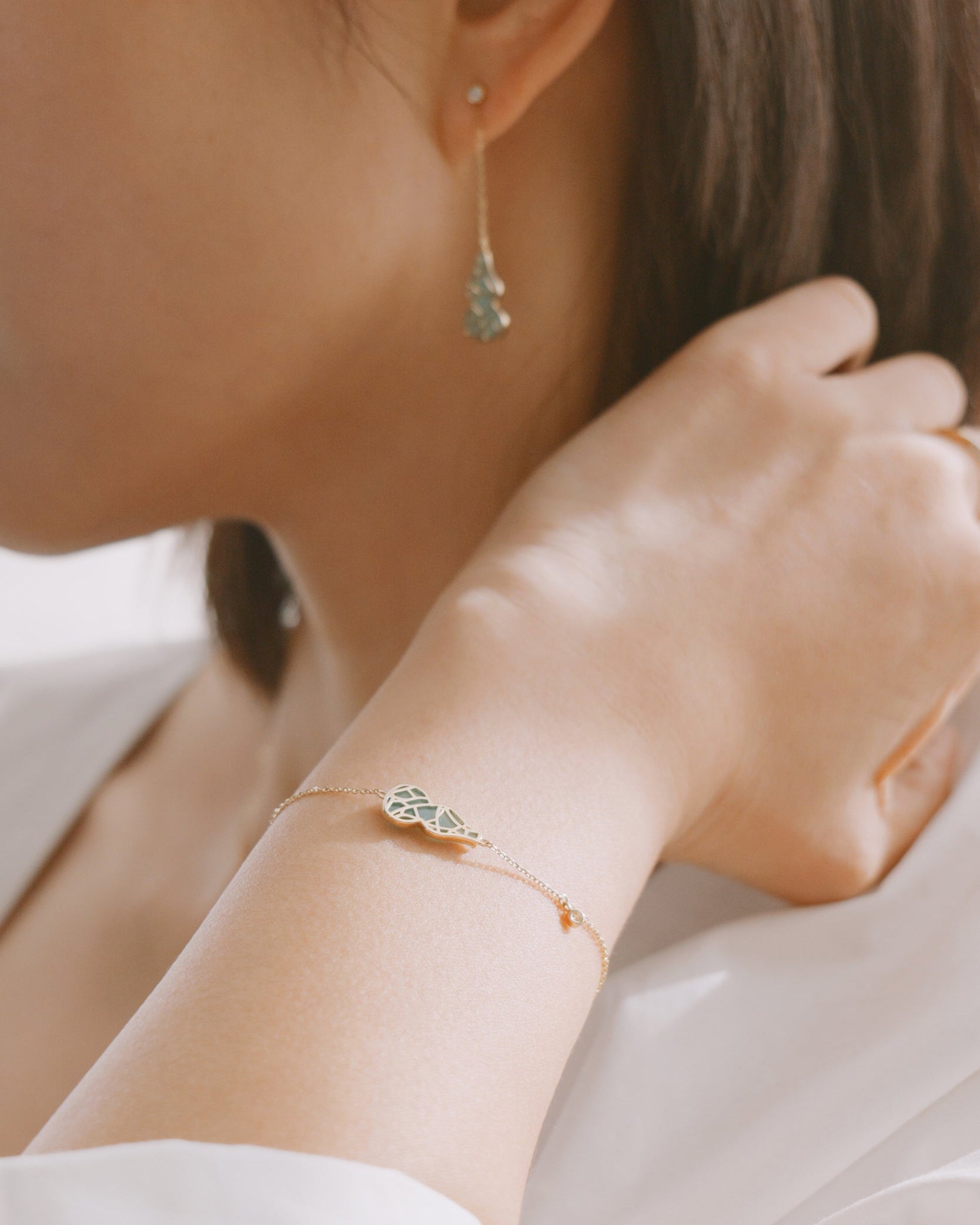 The Hulu Green Jade Gourd Bracelet