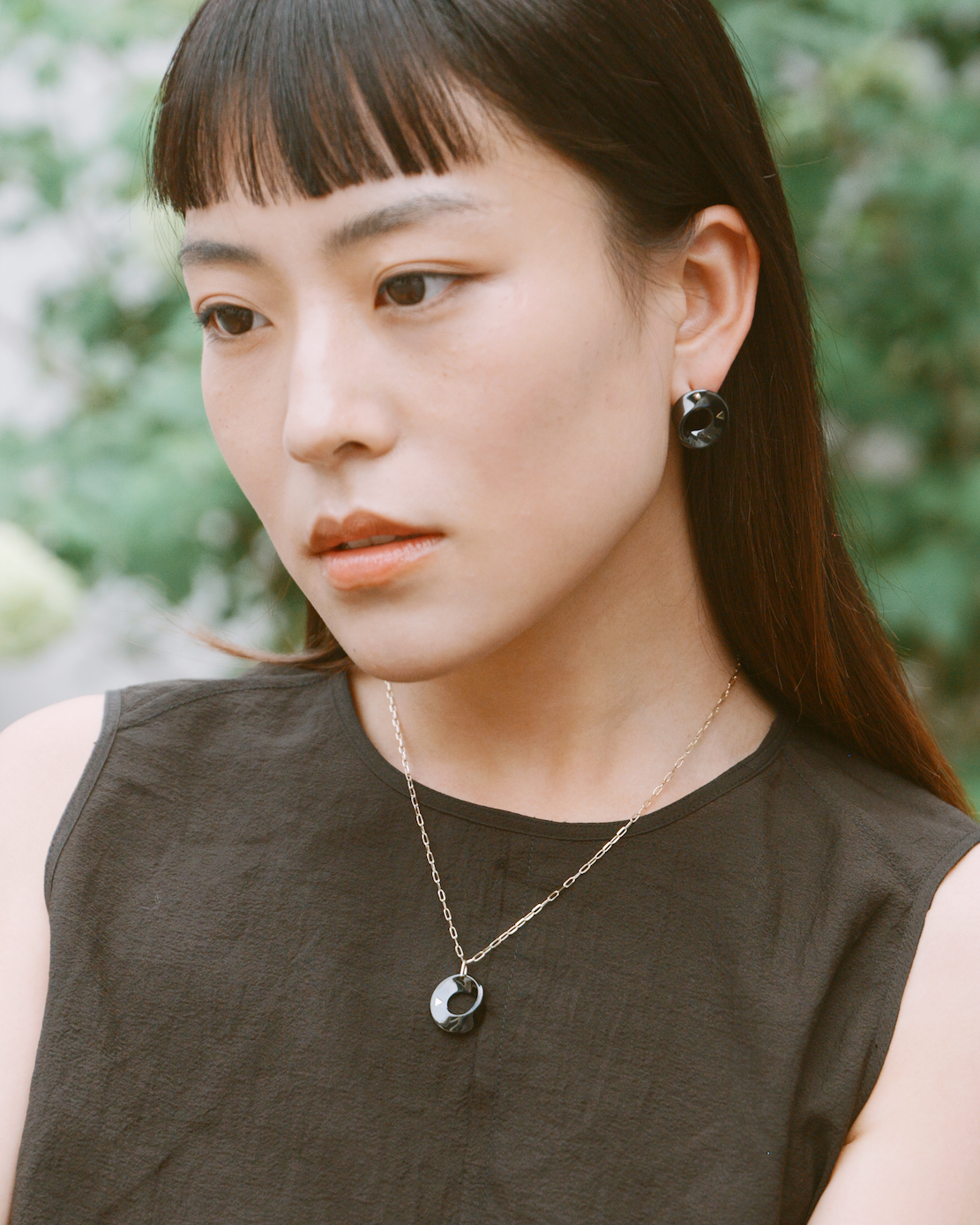 The Möbius High-Tech Ceramic Earrings - Black
