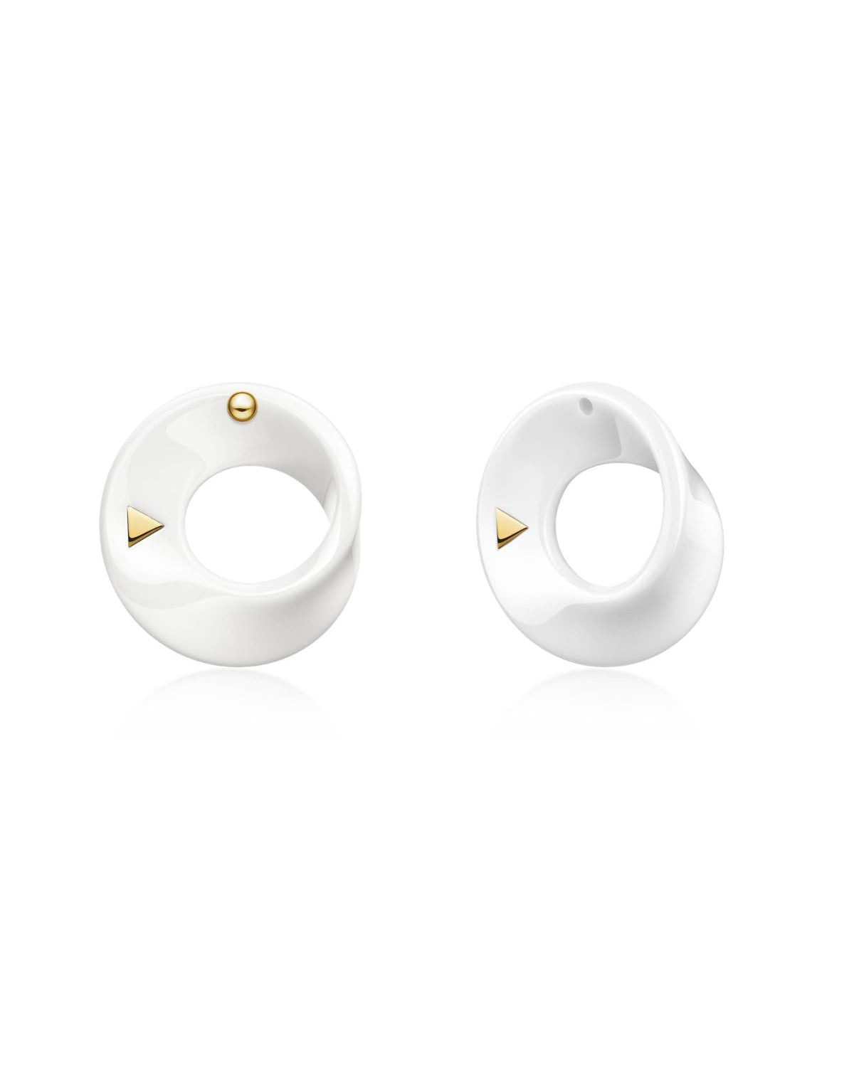 The Möbius High-Tech Ceramic Earrings - White