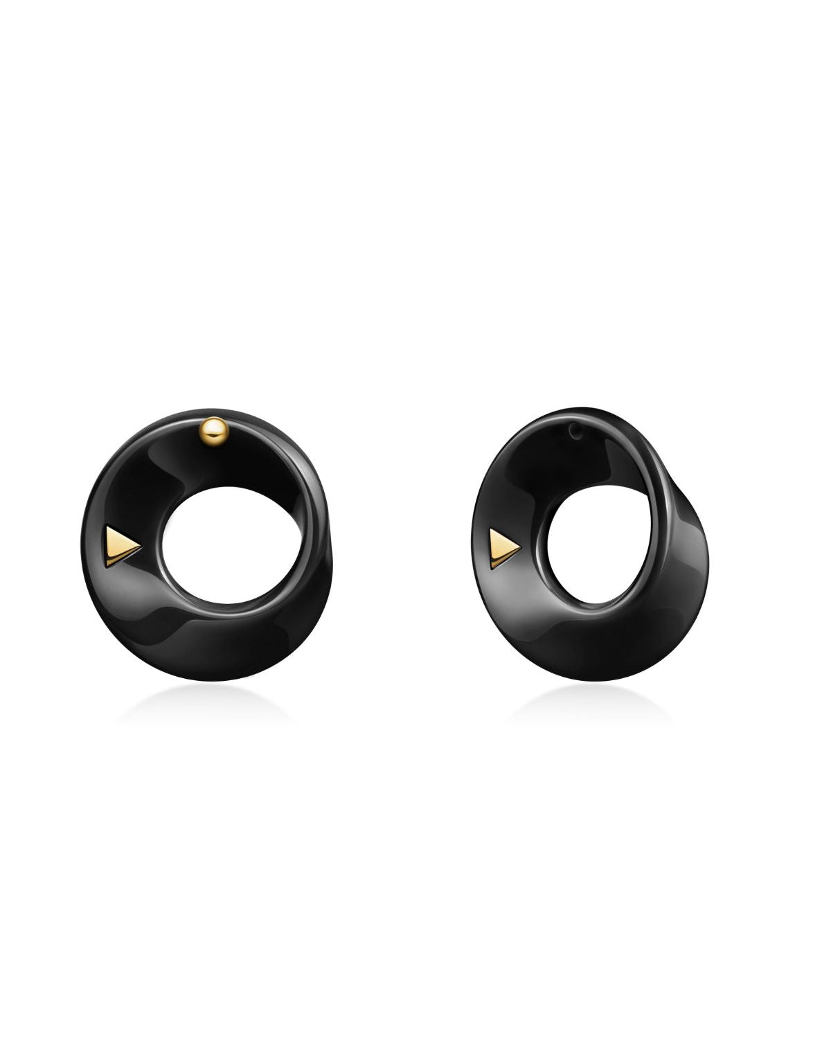The Möbius High-Tech Ceramic Earrings - Black