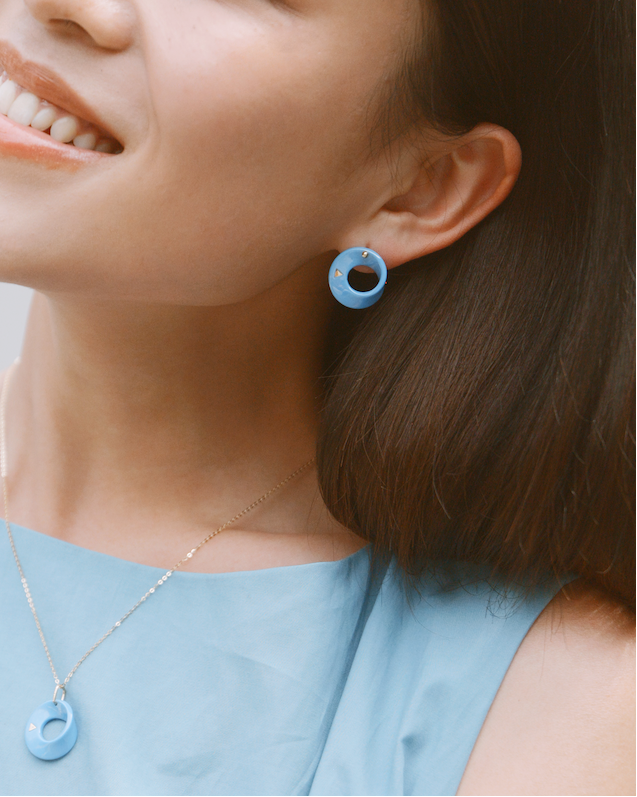 The Möbius High-Tech Ceramic Earrings - Blue