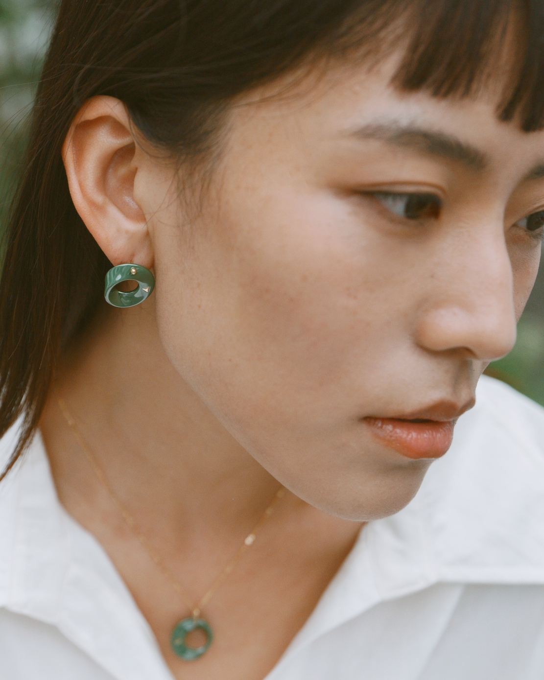 The Möbius High-Tech Ceramic Earrings - Green