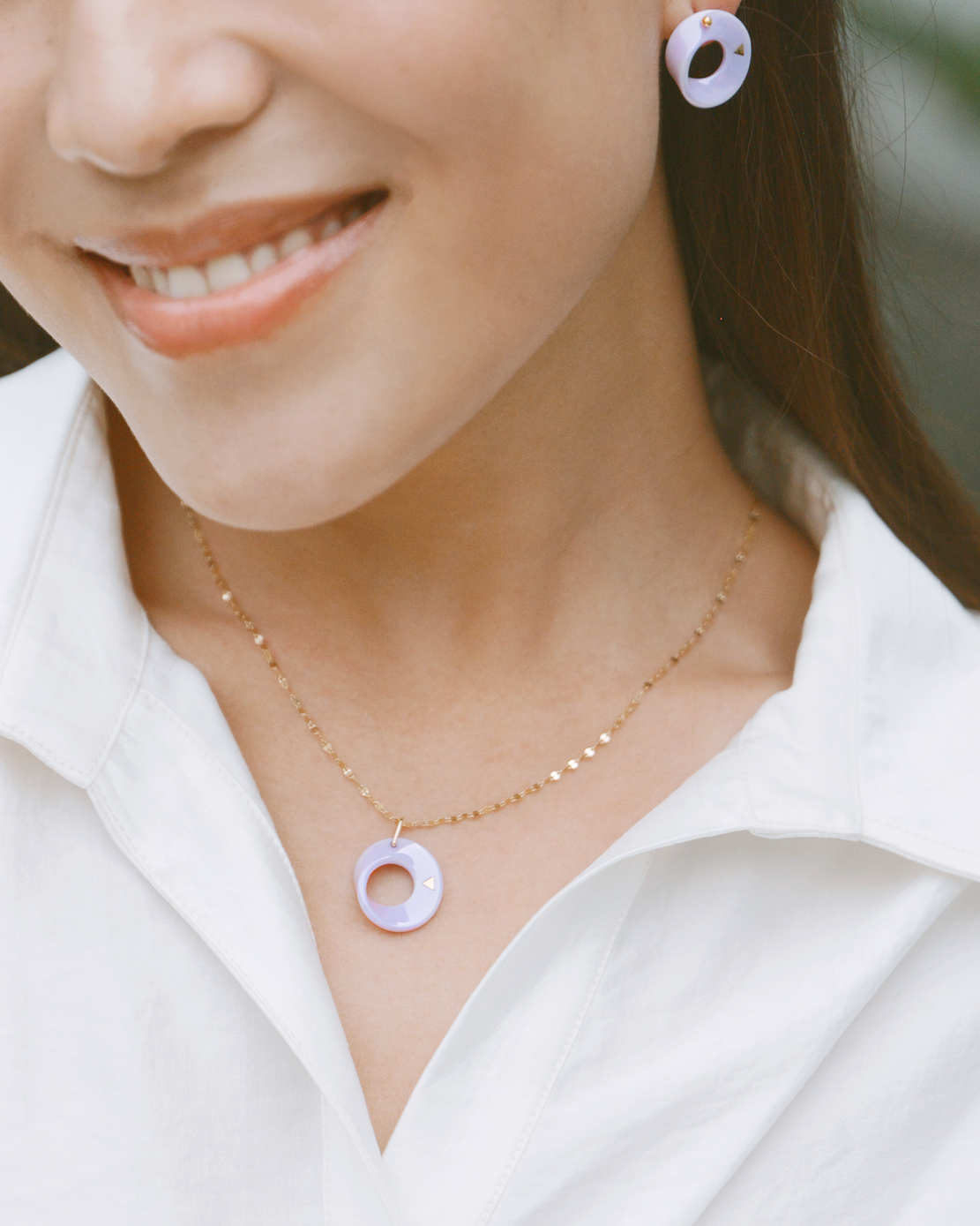 The Möbius High-Tech Ceramic Pendant Necklace - Lavender