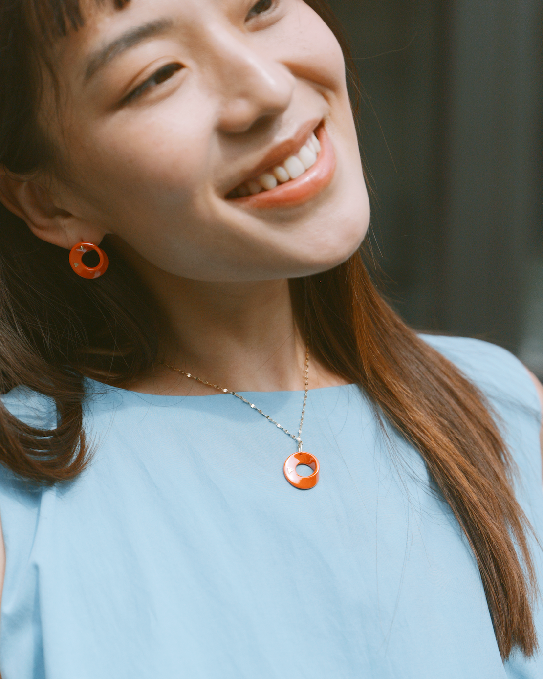 The Möbius High-Tech Ceramic Earrings - Orange