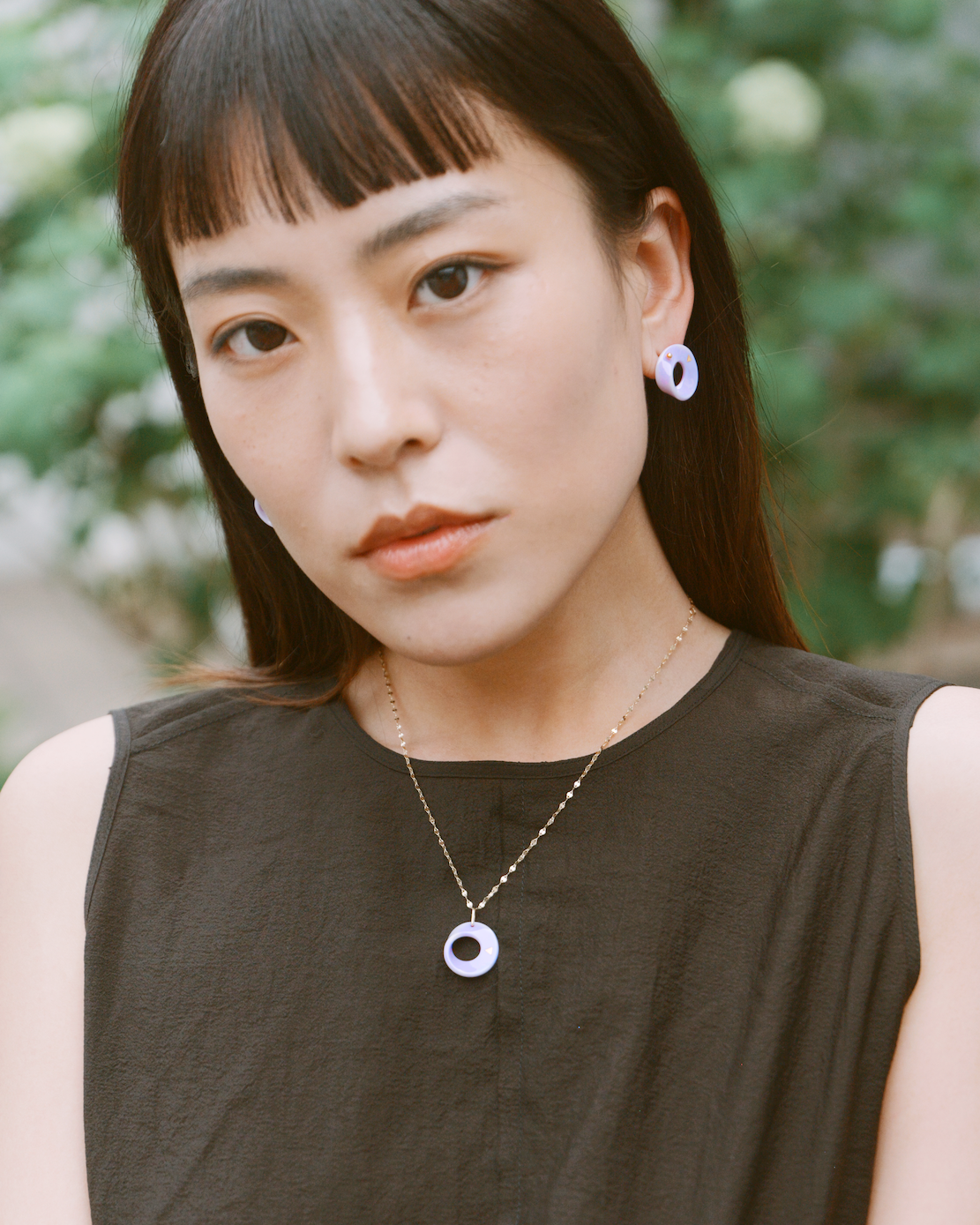 The Möbius High-Tech Ceramic Pendant Necklace - Lavender