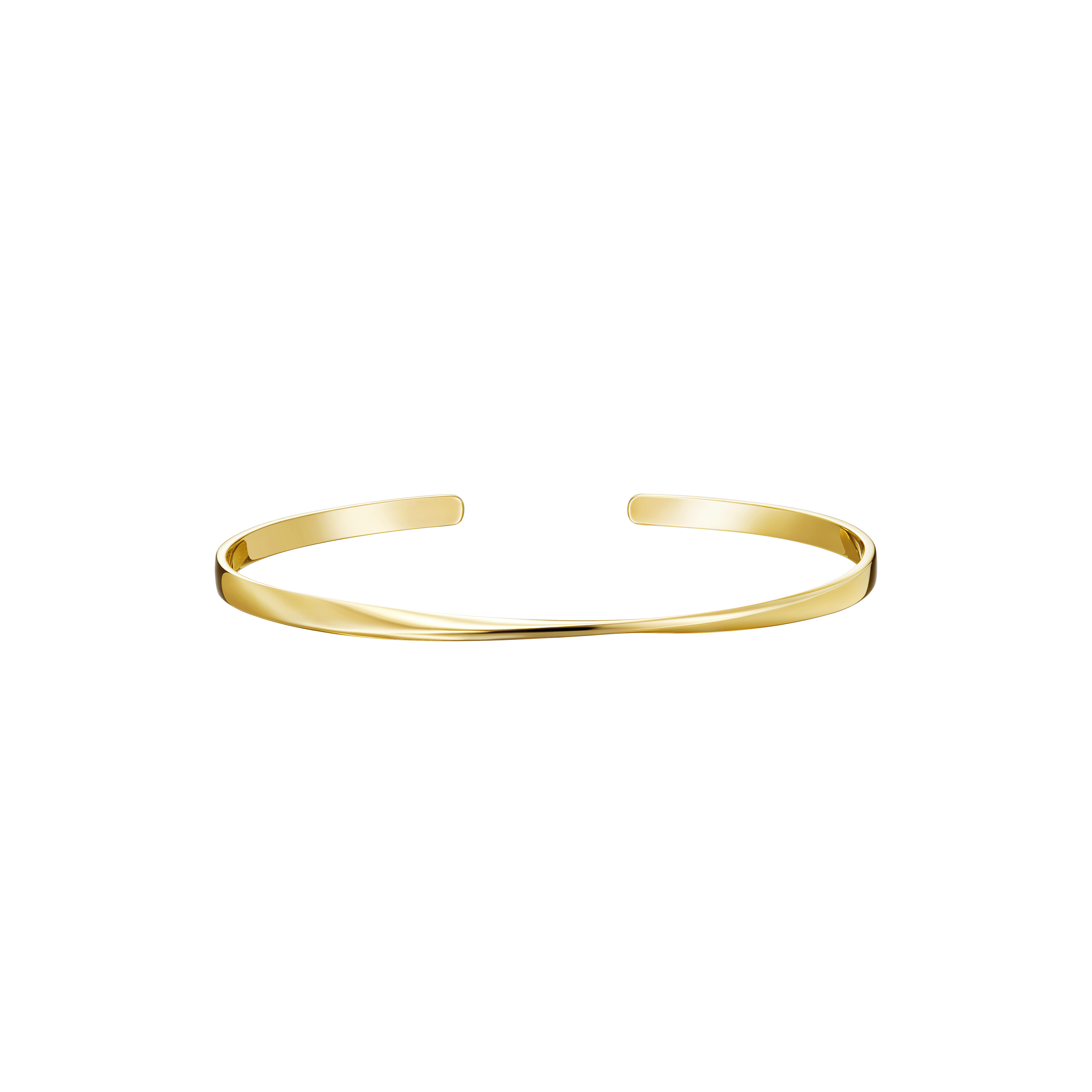 The Möbius Open Cuff Bangle - 18K Solid Gold - YIN Fine Jewelry - Chinese Modern Gold Jewelry