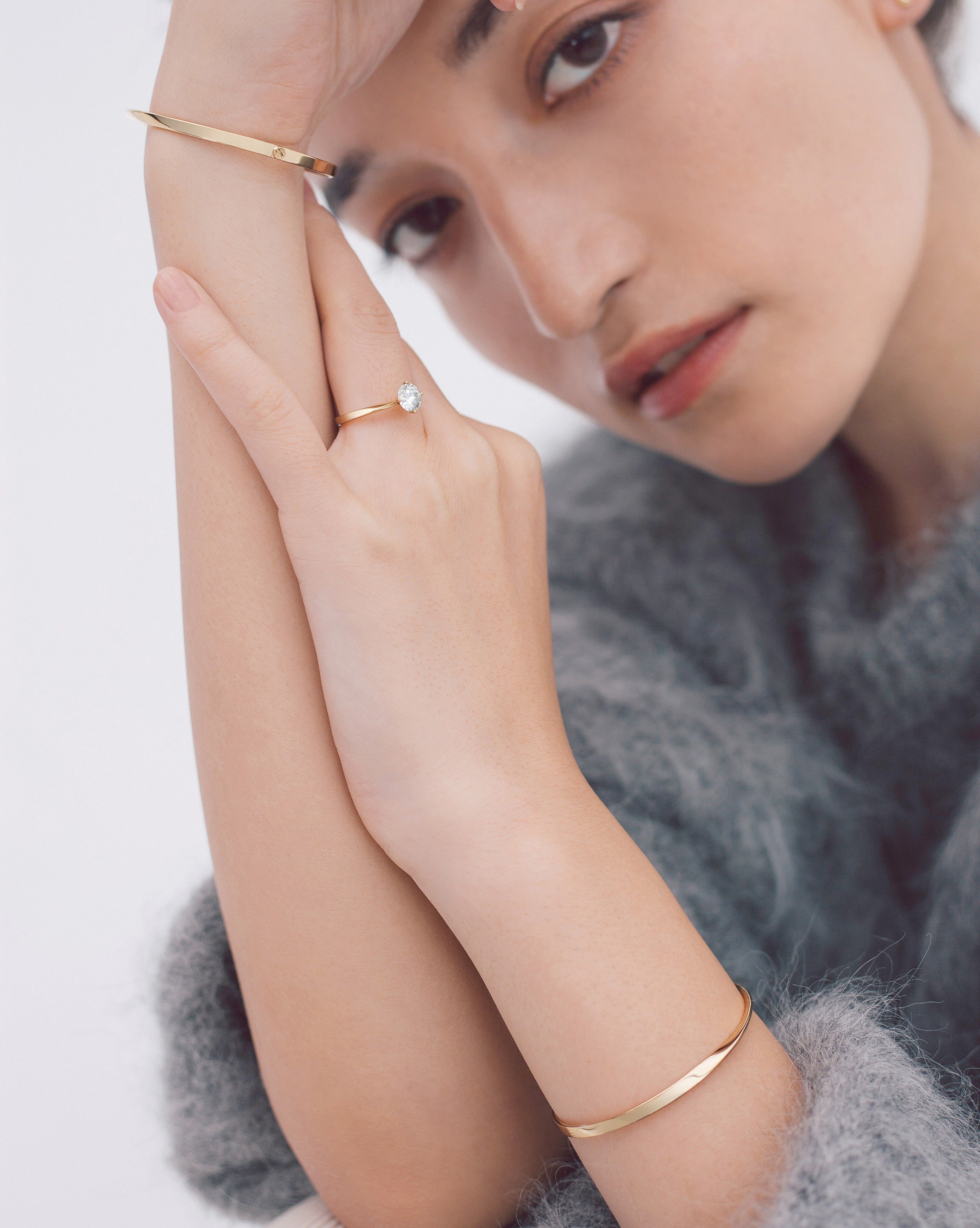 The Möbius Open Cuff Bangle - 18K Solid Gold - YIN Fine Jewelry - Chinese Modern Gold Jewelry