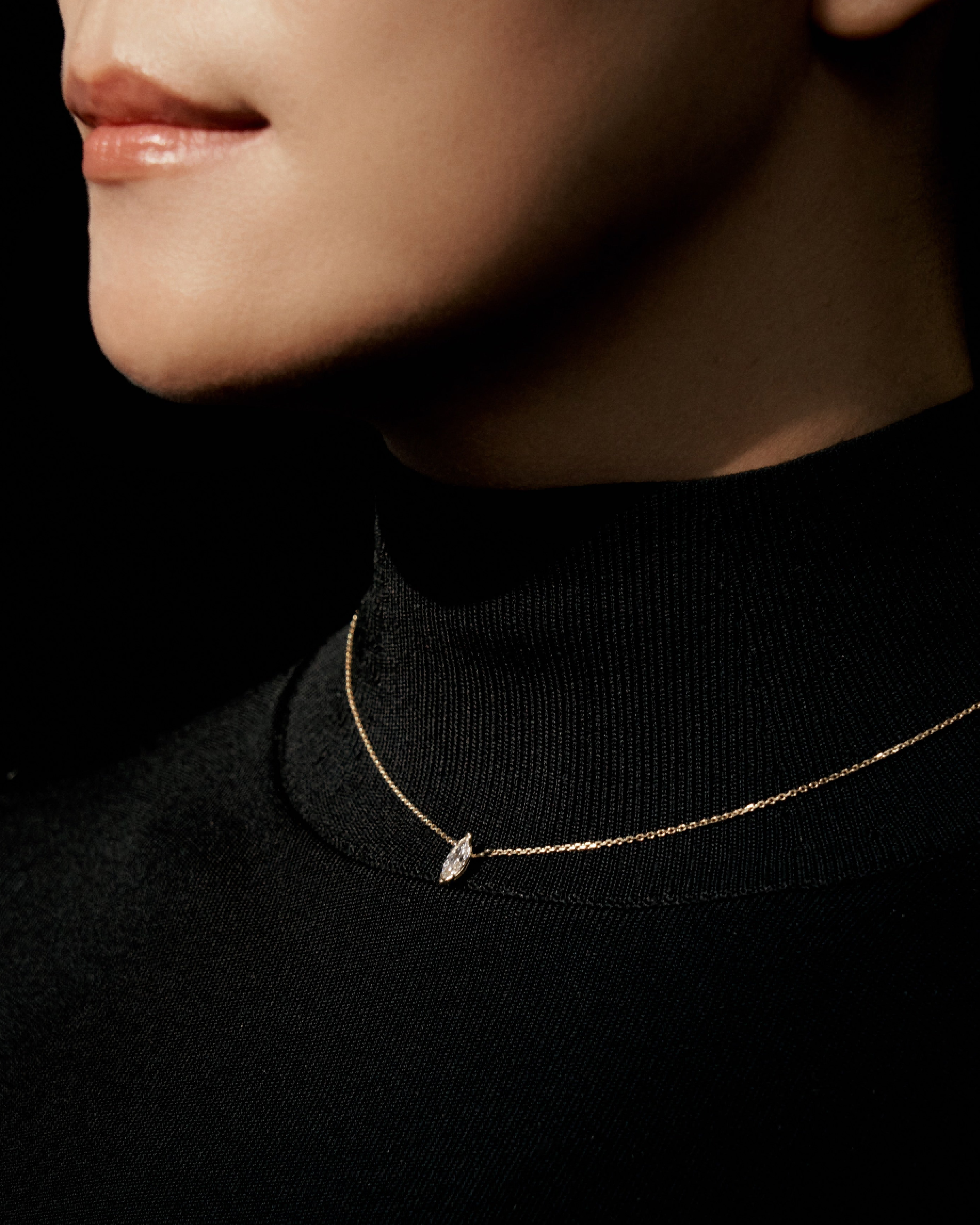 ReSingle®️ Lab Grown Diamond Necklace - 18K Solid Gold - YIN Fine Jewelry - Chinese Modern Gold Jewelry