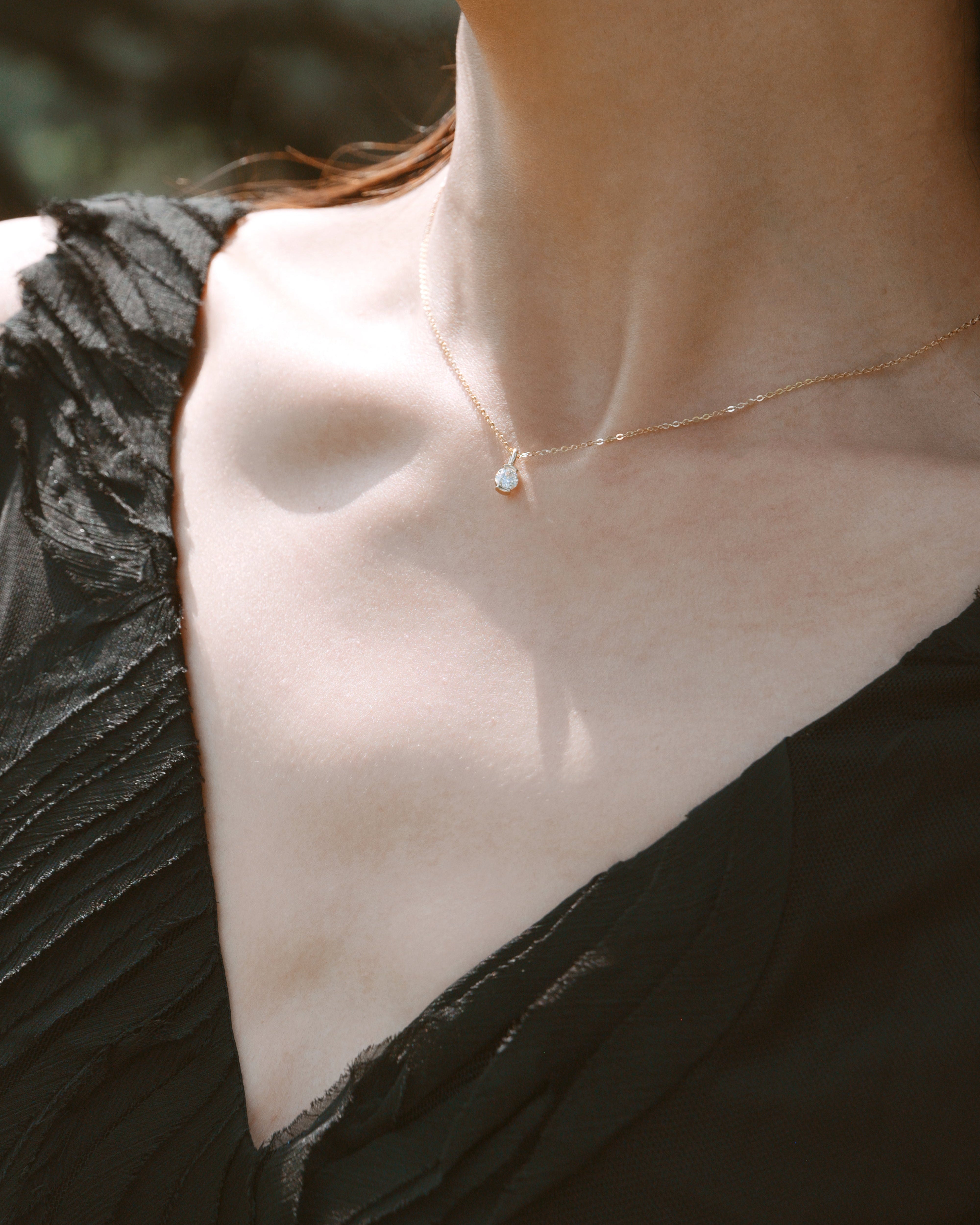 The Radiance Round Diamond Charm Necklace
