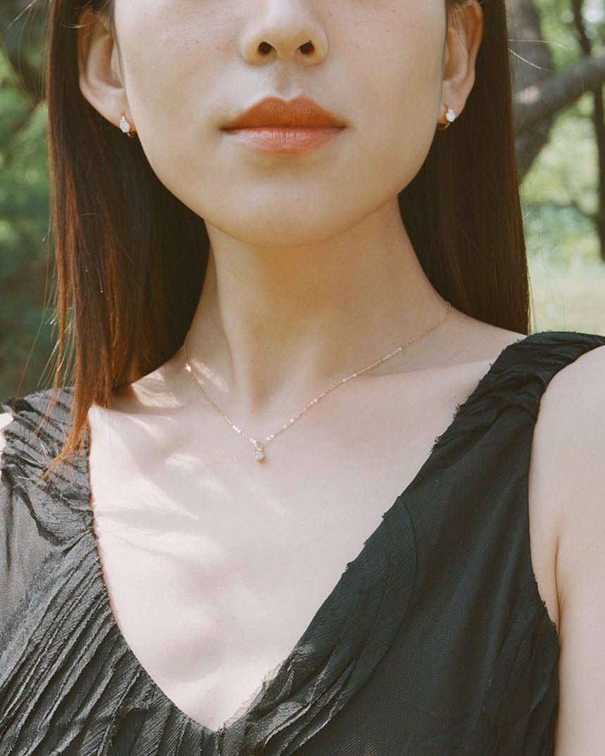 The Radiance Round Diamond Charm Necklace