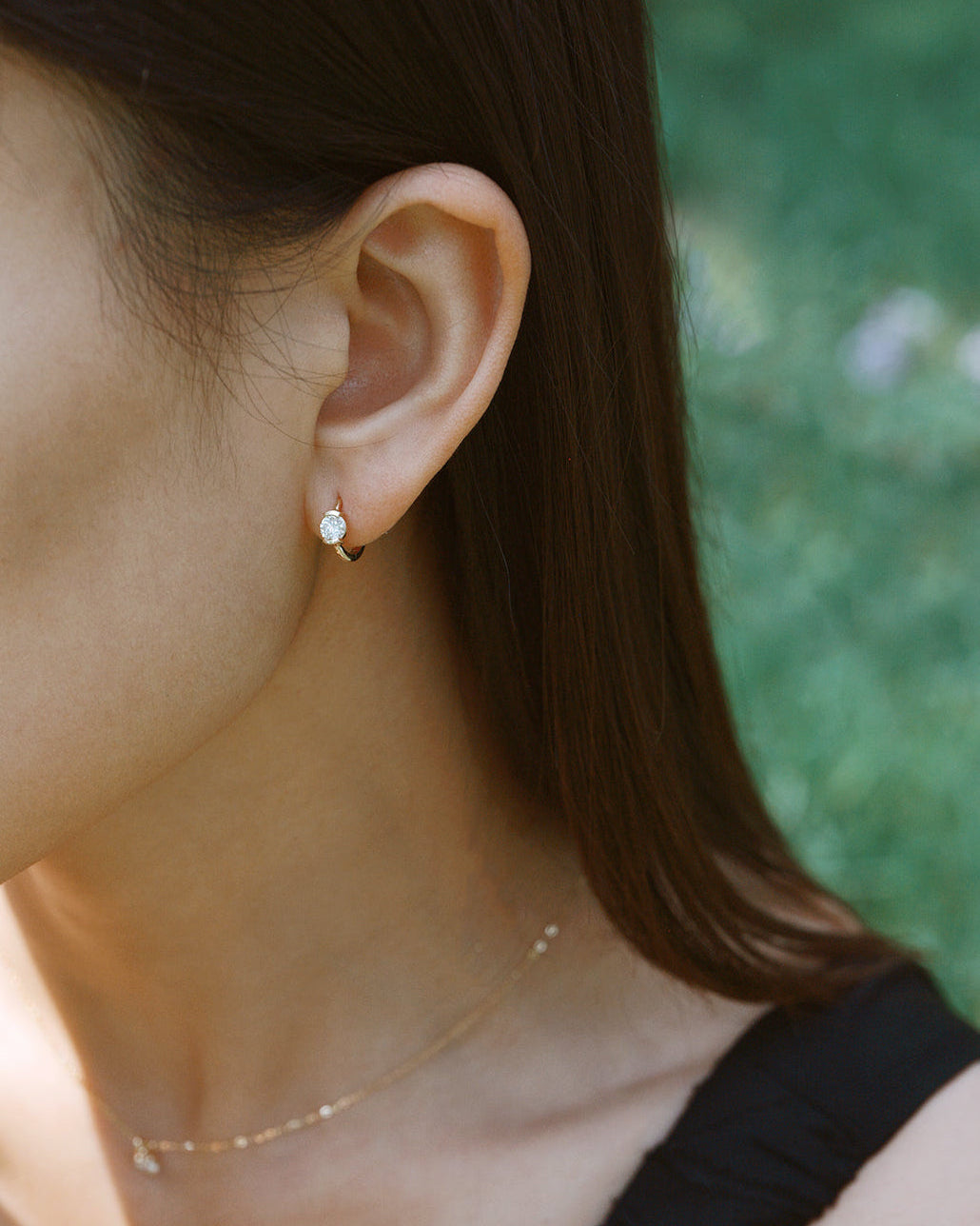The Radiance Round Diamond Huggie Hoops