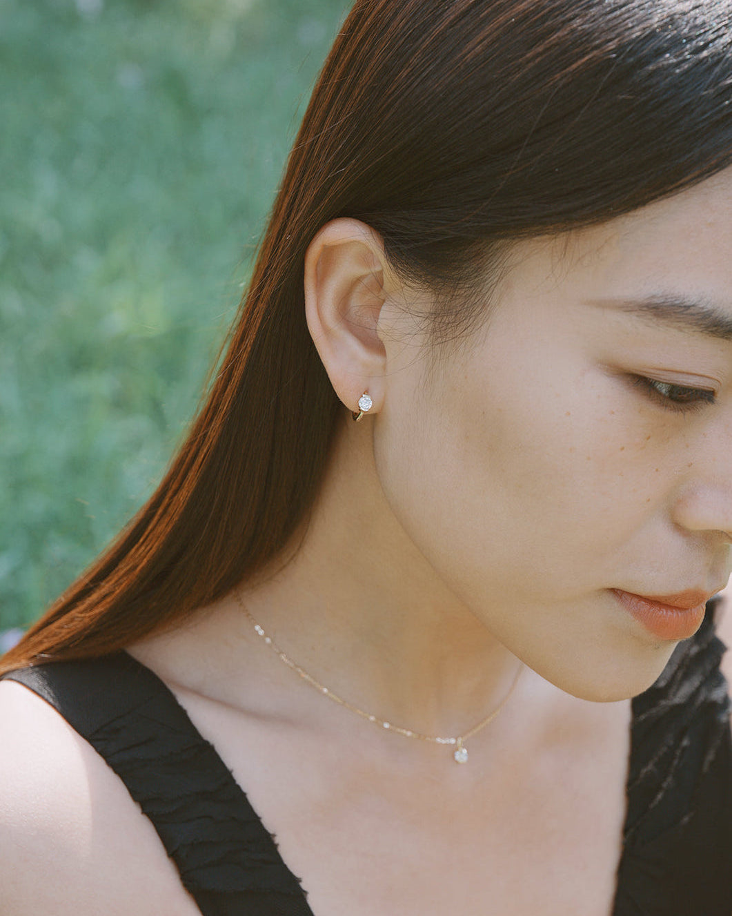 The Radiance Round Diamond Huggie Hoops