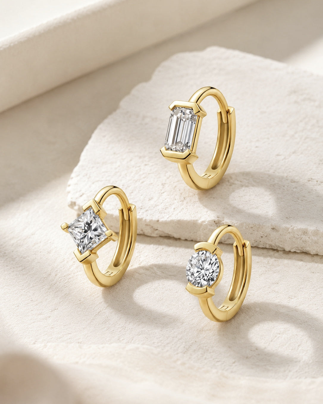 The Radiance Round Diamond Huggie Hoops