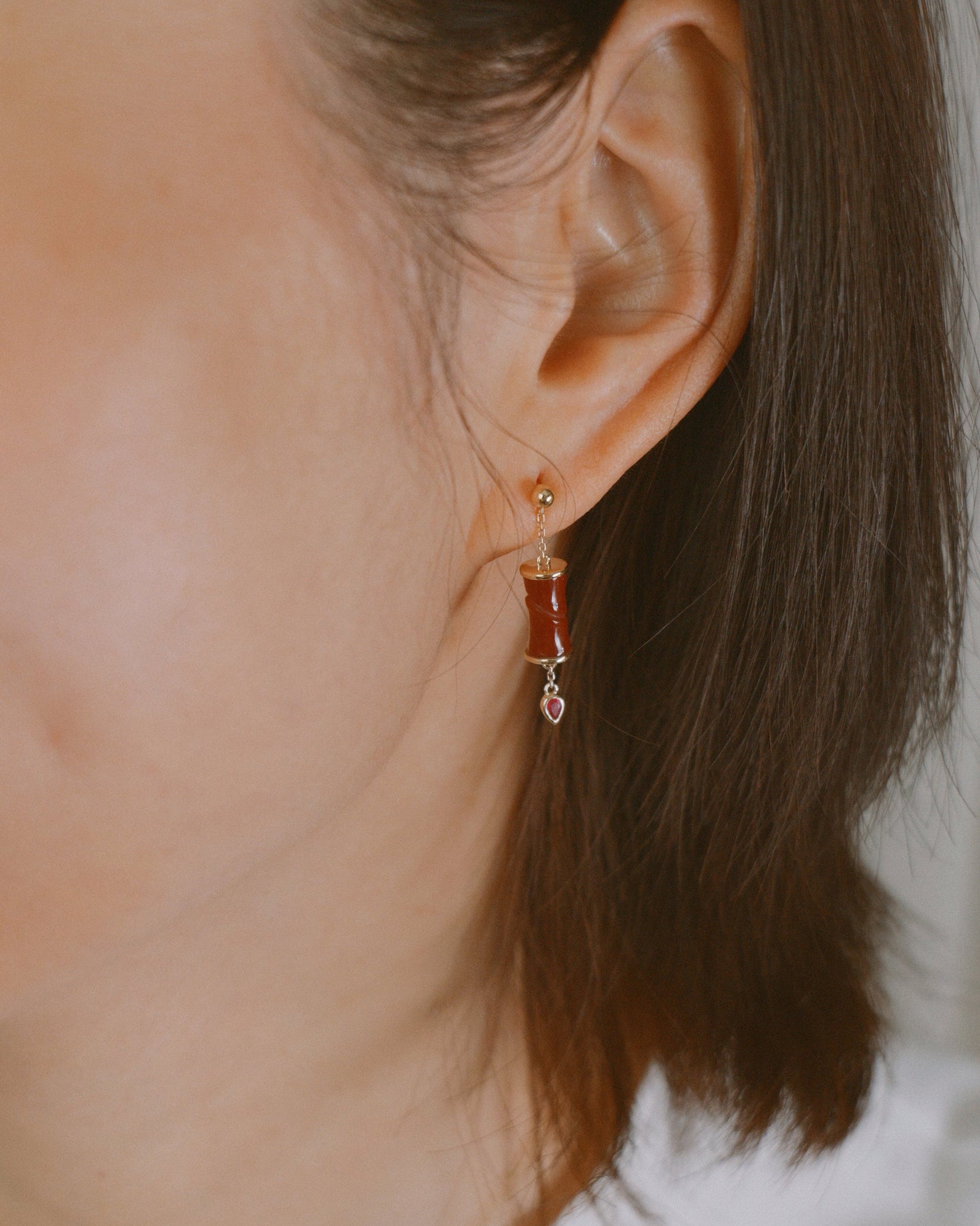 The Revival Firecracker Carnelian Drop Earrings