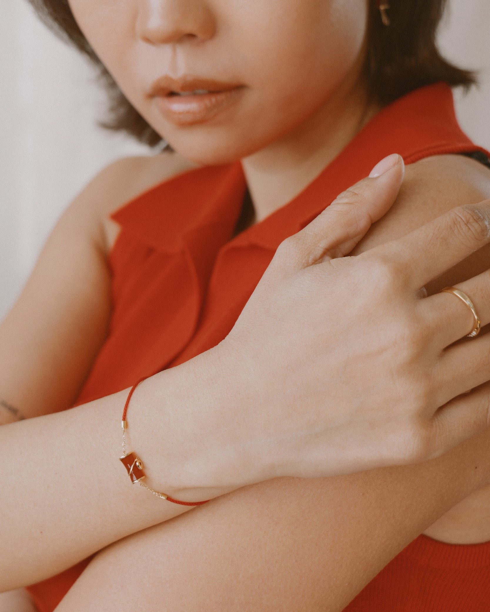 The Revival Firecracker Carnelian Red String