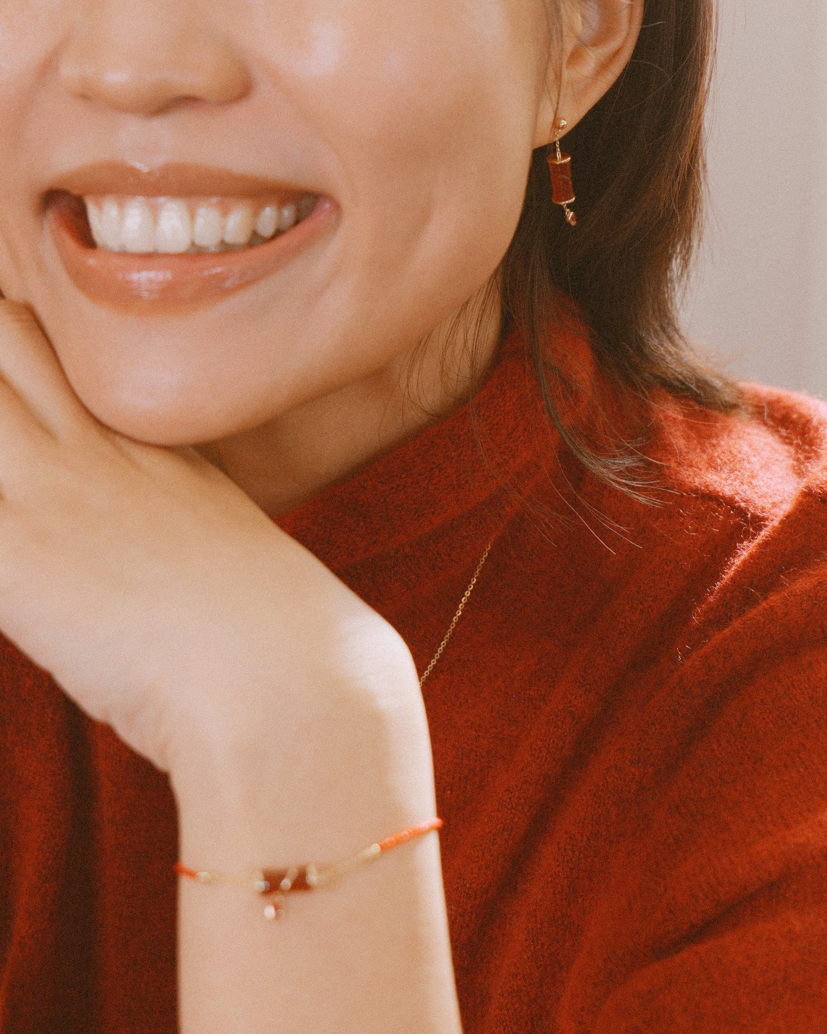 The Revival Firecracker Carnelian Red String