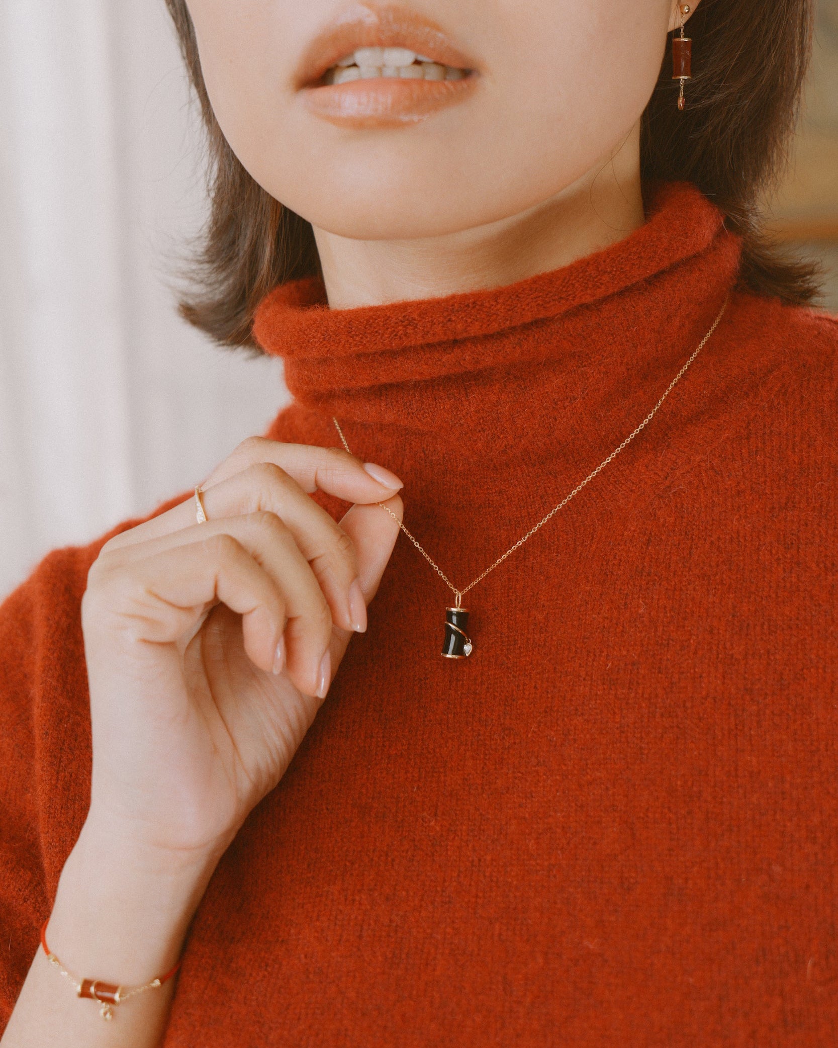 The Revival Firecracker Onyx Pendant Necklace