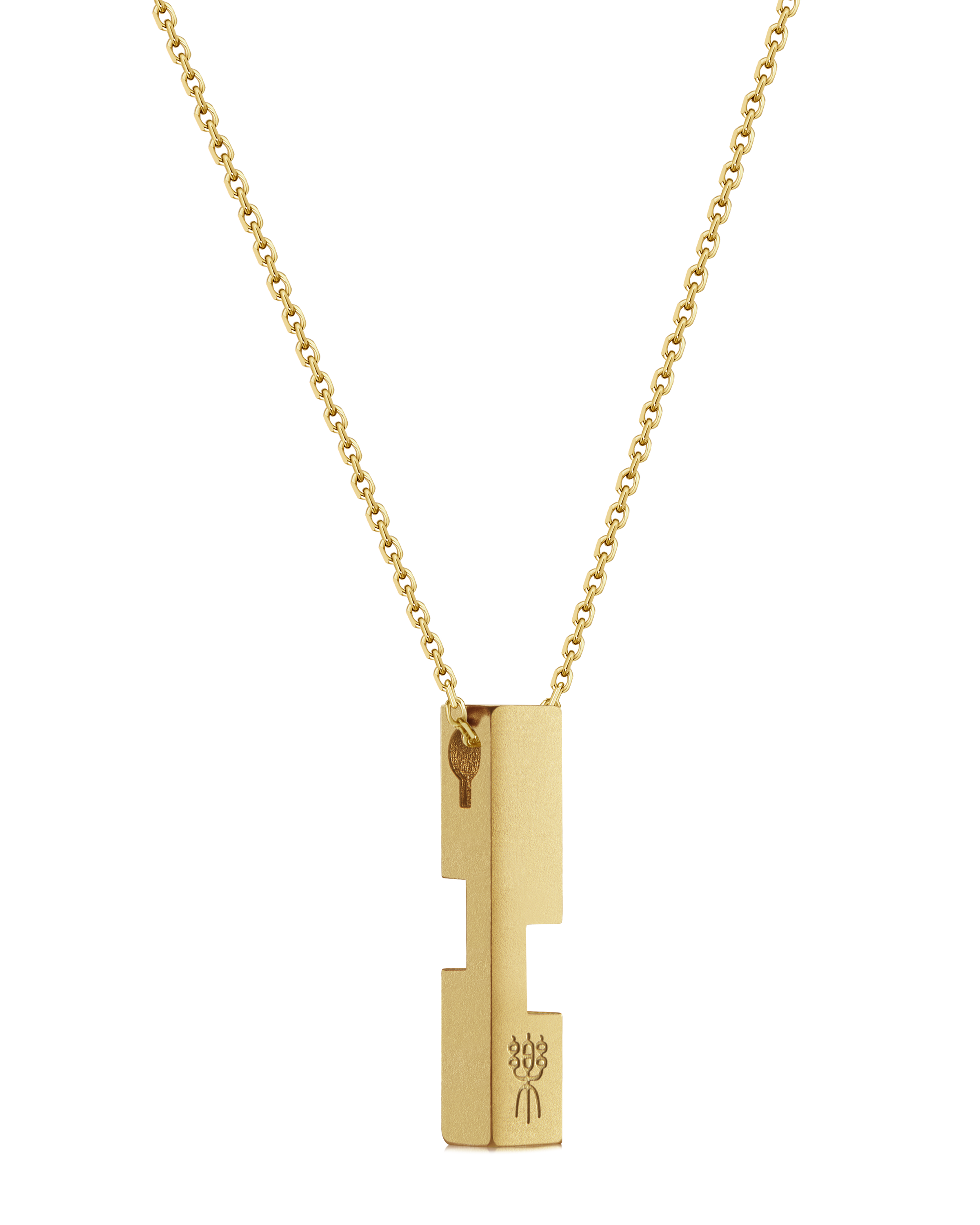 The Revival Six Arts Luban Gold Lock Single Piece Pendant - 18K Solid Gold - YIN Fine Jewelry - Chinese Modern Gold Jewelry