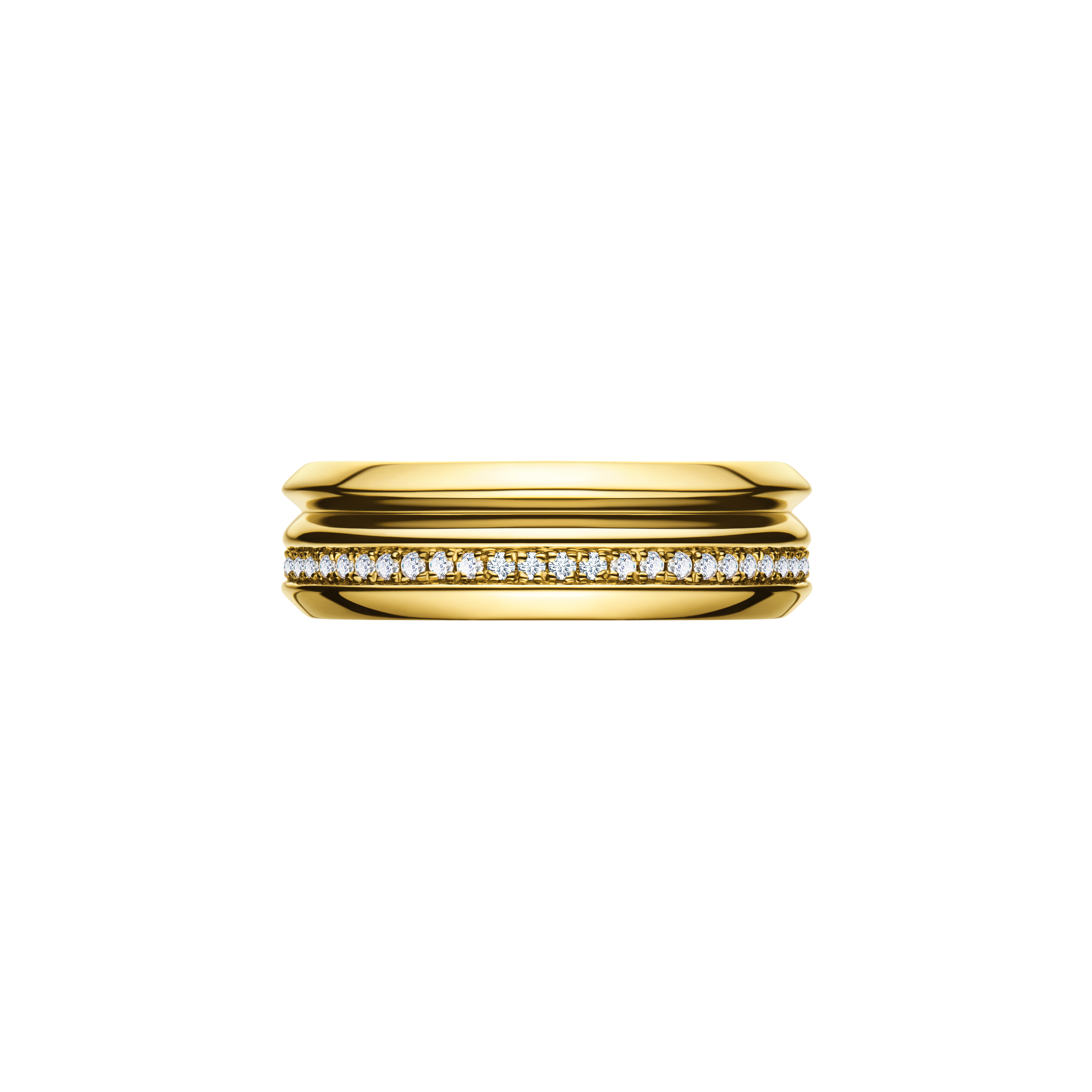The Ridge Tripple - Row Diamond Ring - 18K Solid Gold - YIN Fine Jewelry - Chinese Modern Gold Jewelry