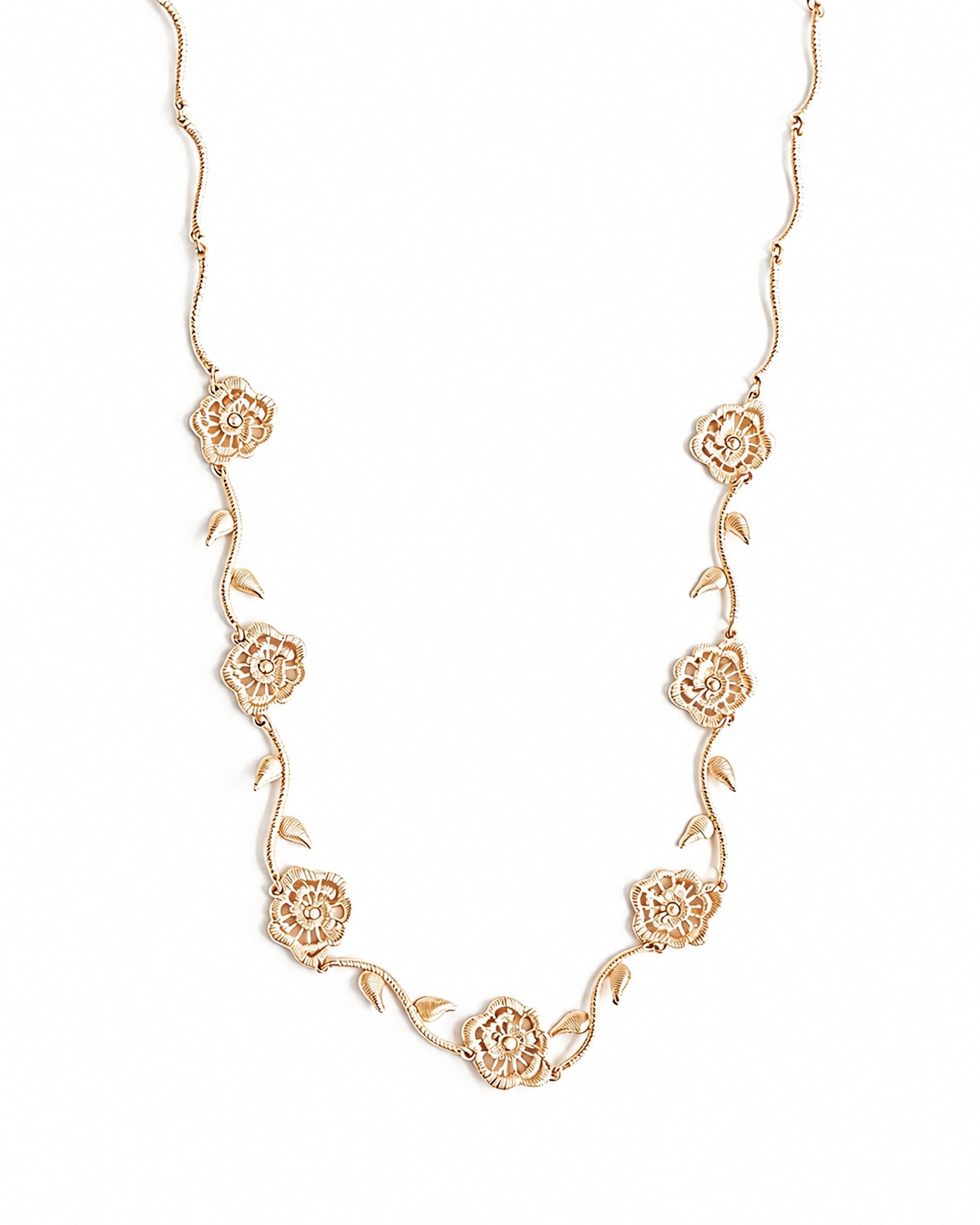 Thorned Rose Necklace - Champagne Gold