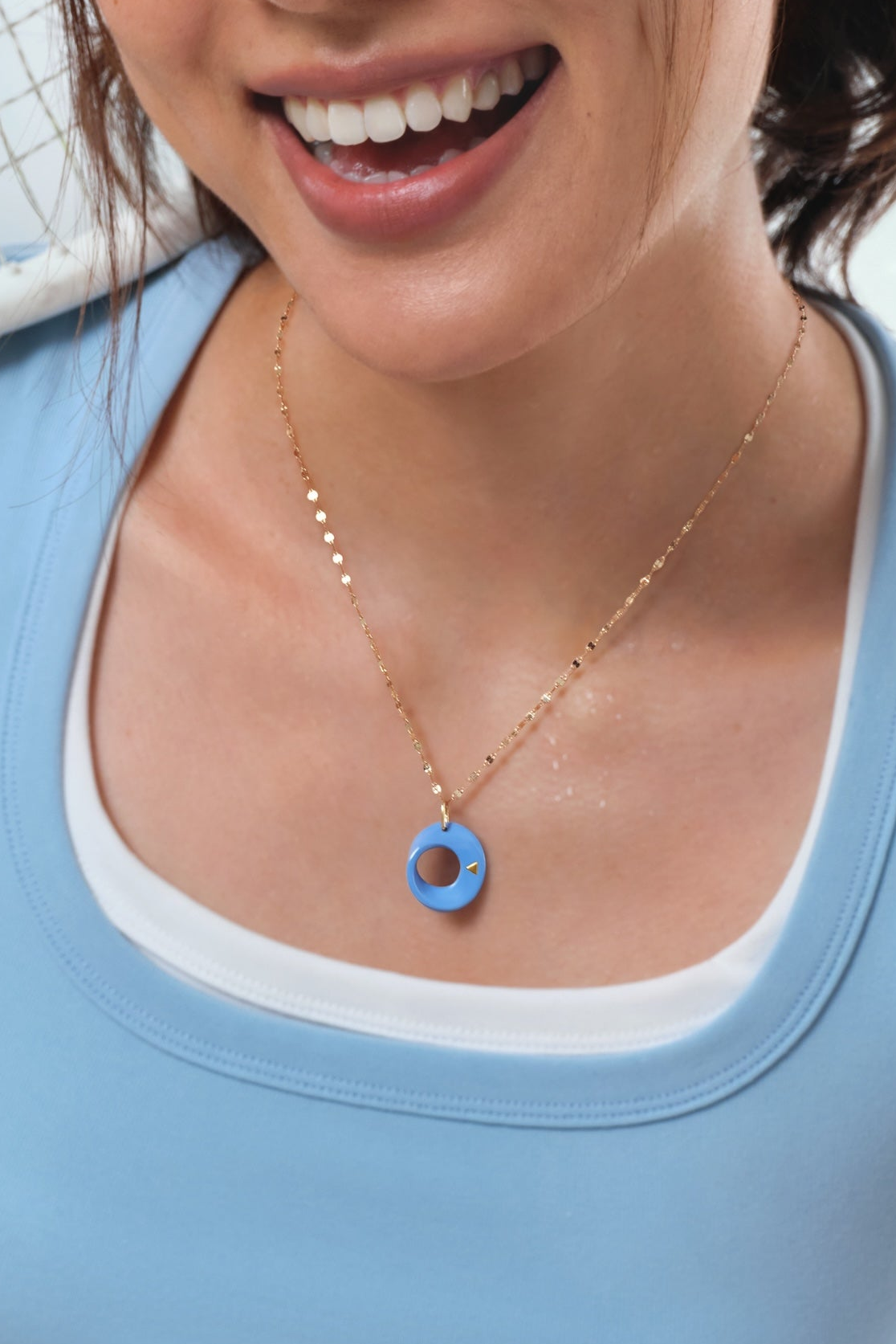 The Möbius High-Tech Ceramic Pendant Necklace - Blue