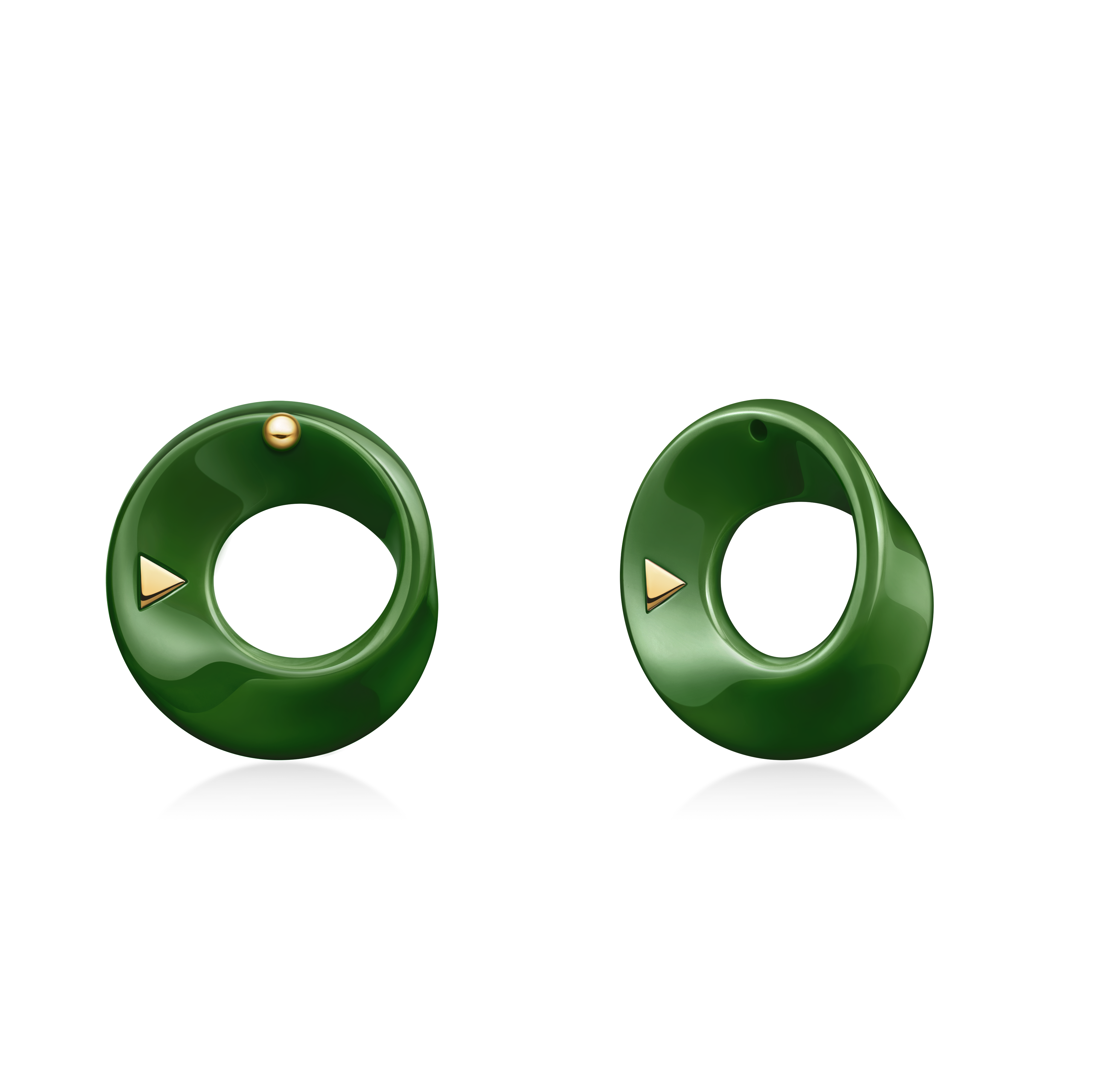 The Möbius High-Tech Ceramic Earrings - Green
