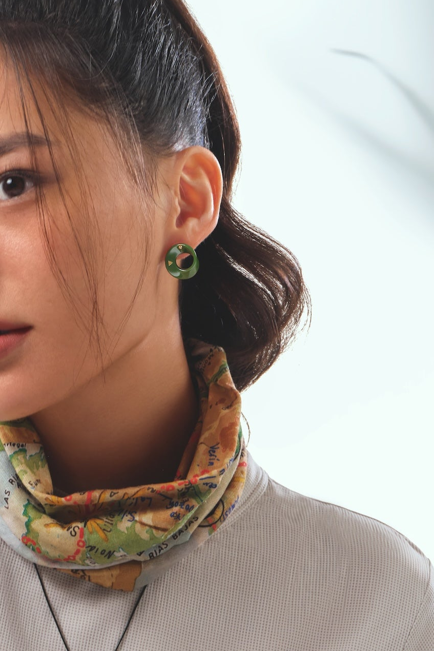 The Möbius High-Tech Ceramic Earrings - Green