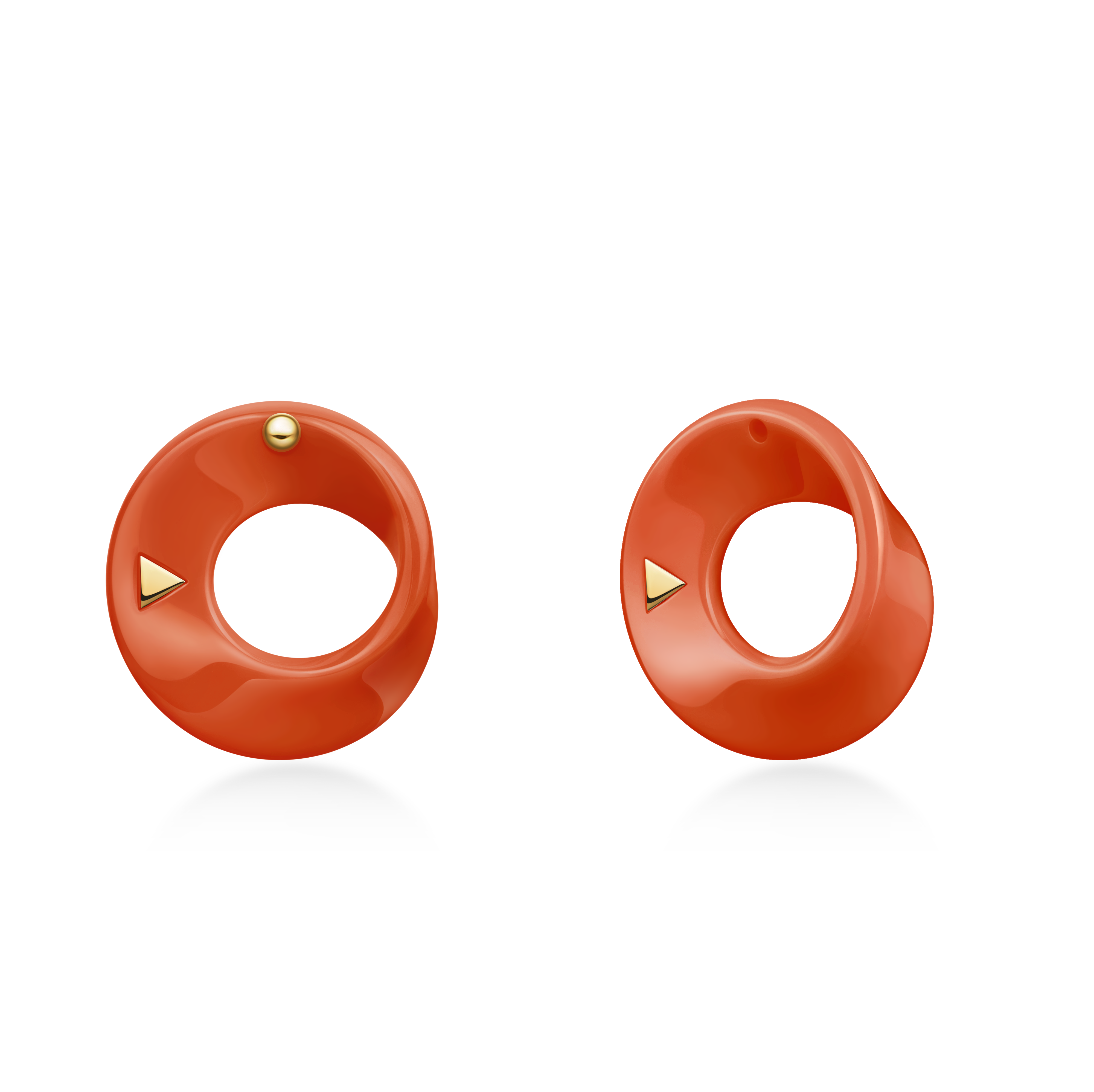 The Möbius High-Tech Ceramic Earrings - Orange