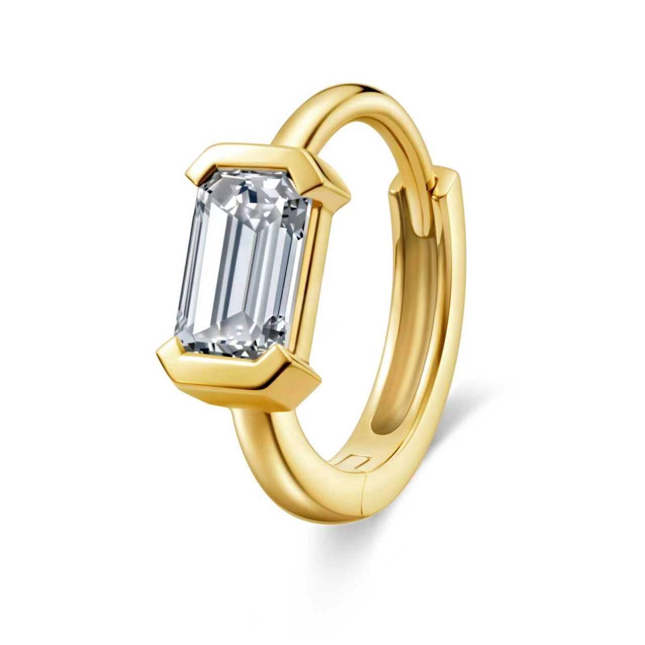 The Radiance Emerald Diamond Huggie Hoops