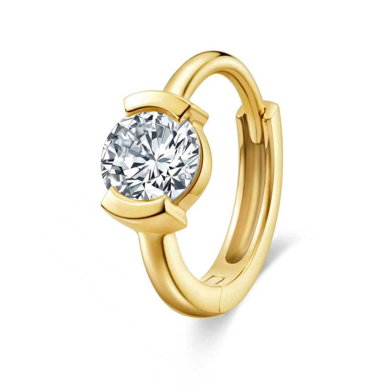 The Radiance Round Diamond Huggie Hoops