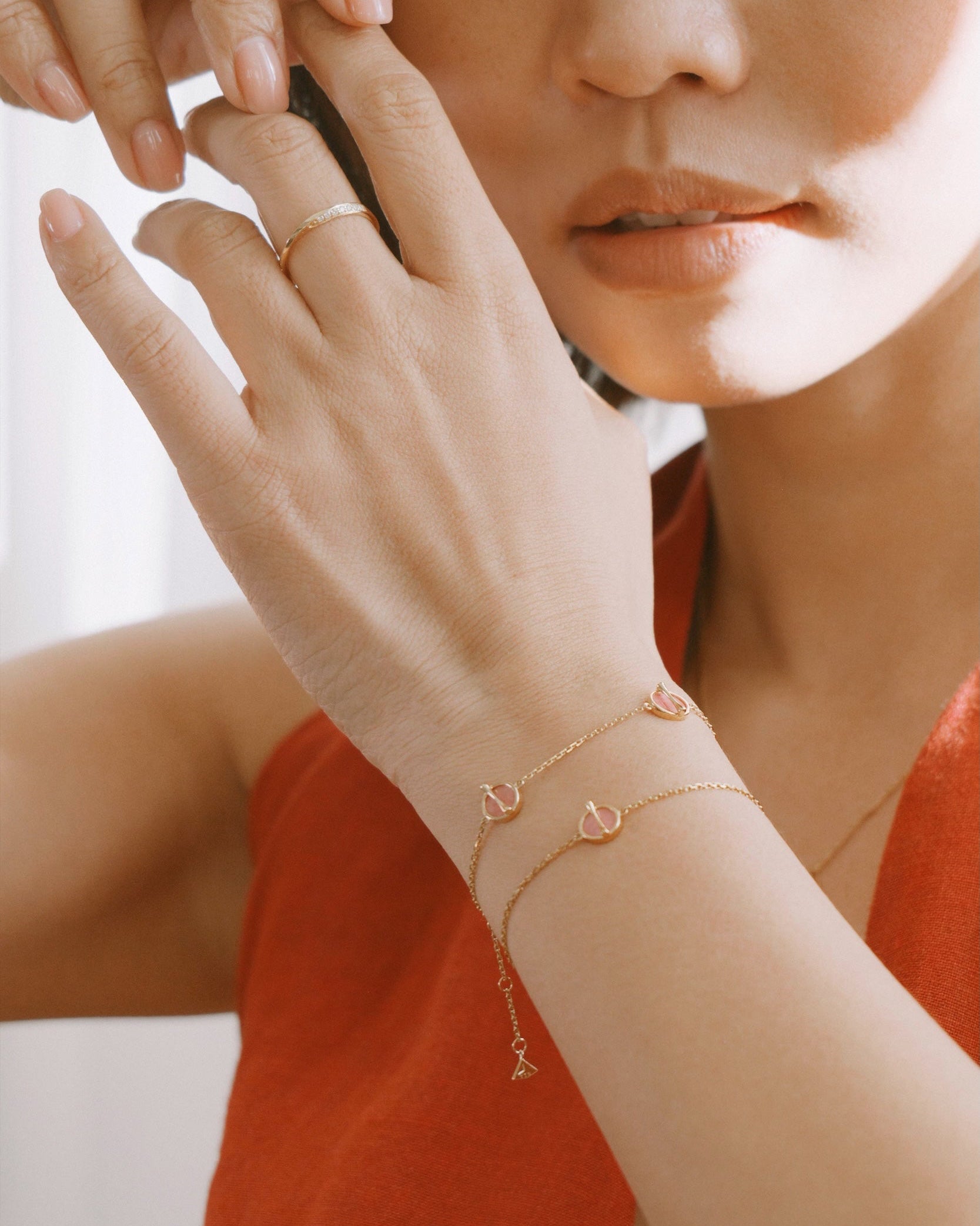 The Golden Ratio Bracelet - Rhodonite
