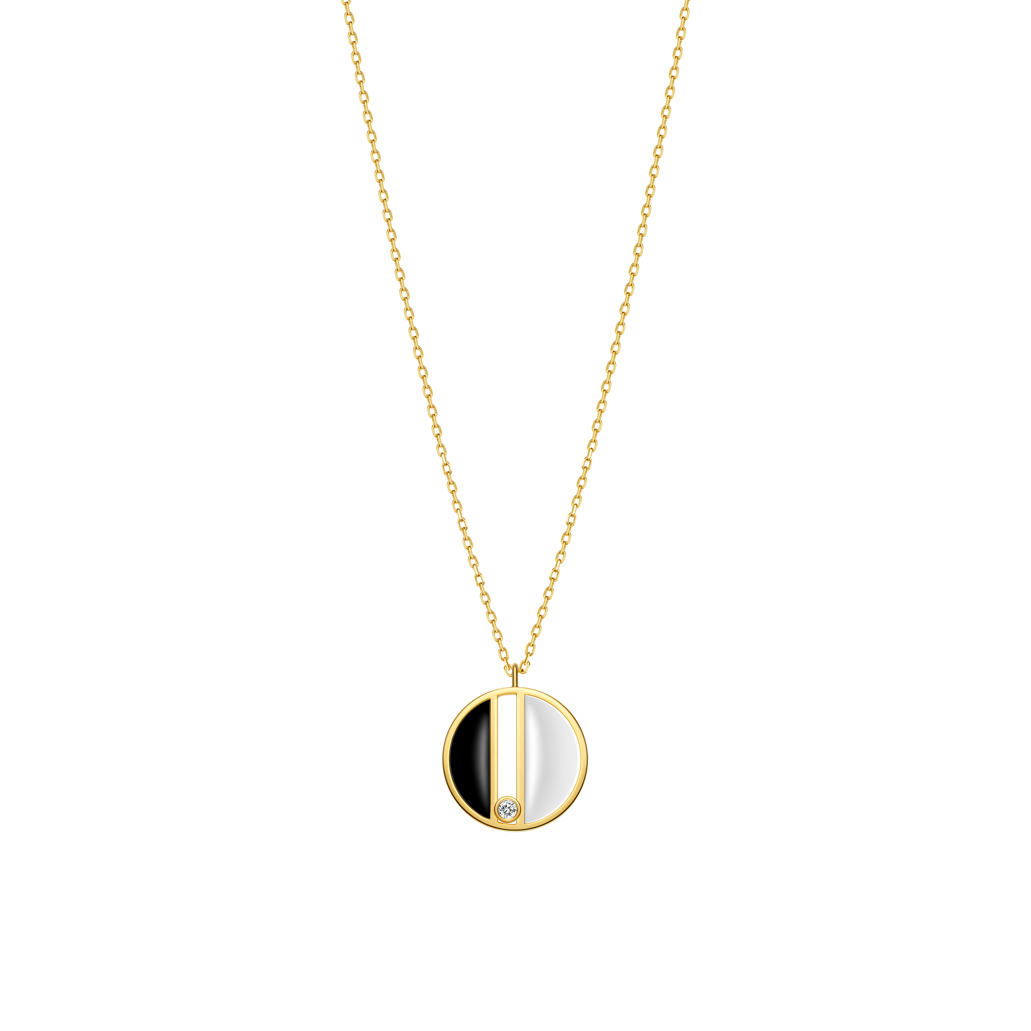 The Game of Go Black & White Hetian Jade Necklace