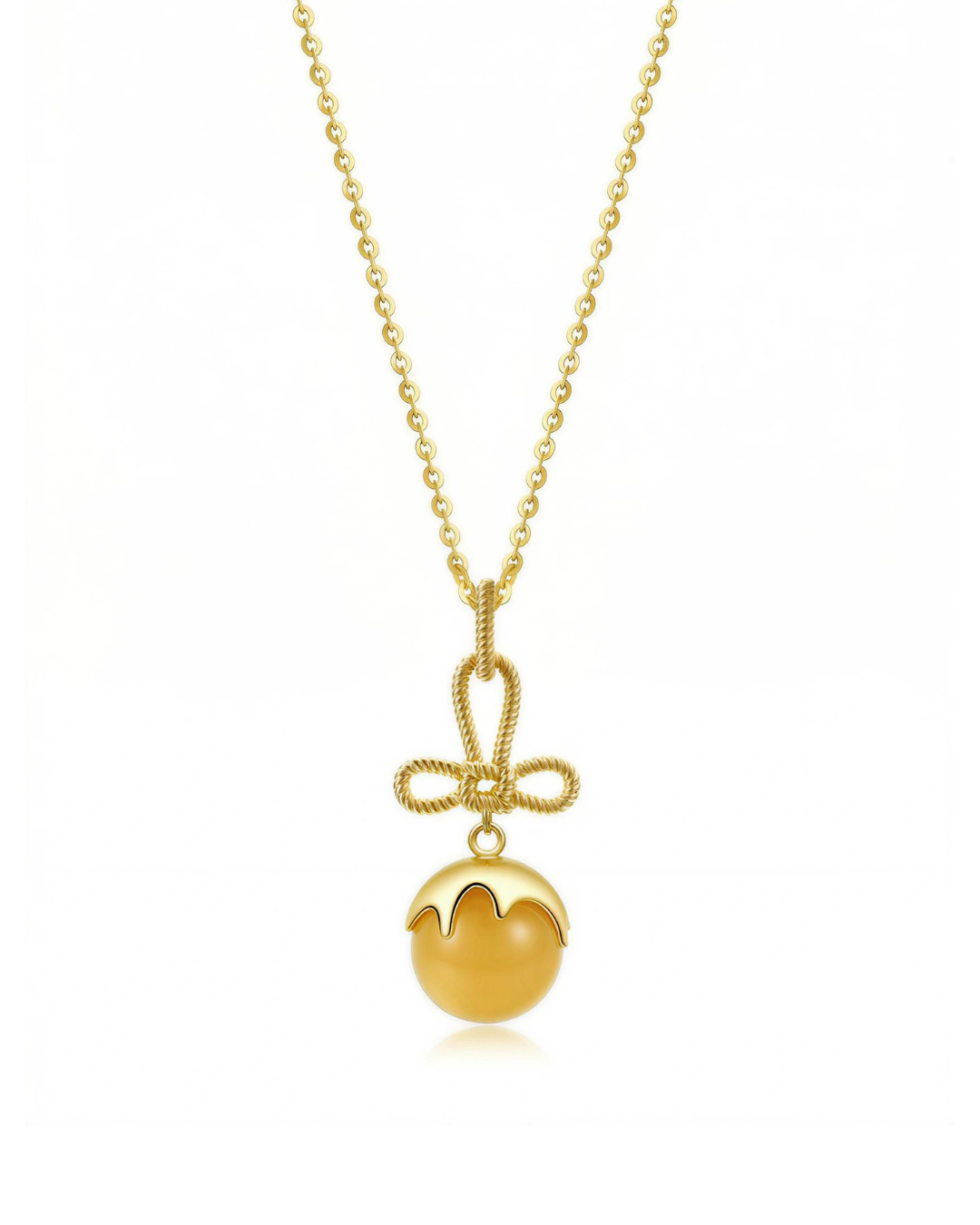 Tanghulu Wan-Knot Pendant Necklace - Pink Opal