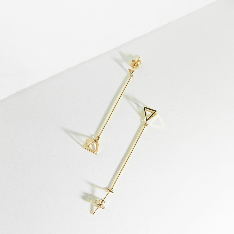 The Tiptilted Pyramid Earrings