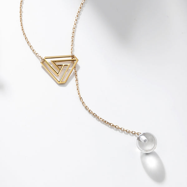 The Penrose Triangle White Quartz Necklace
